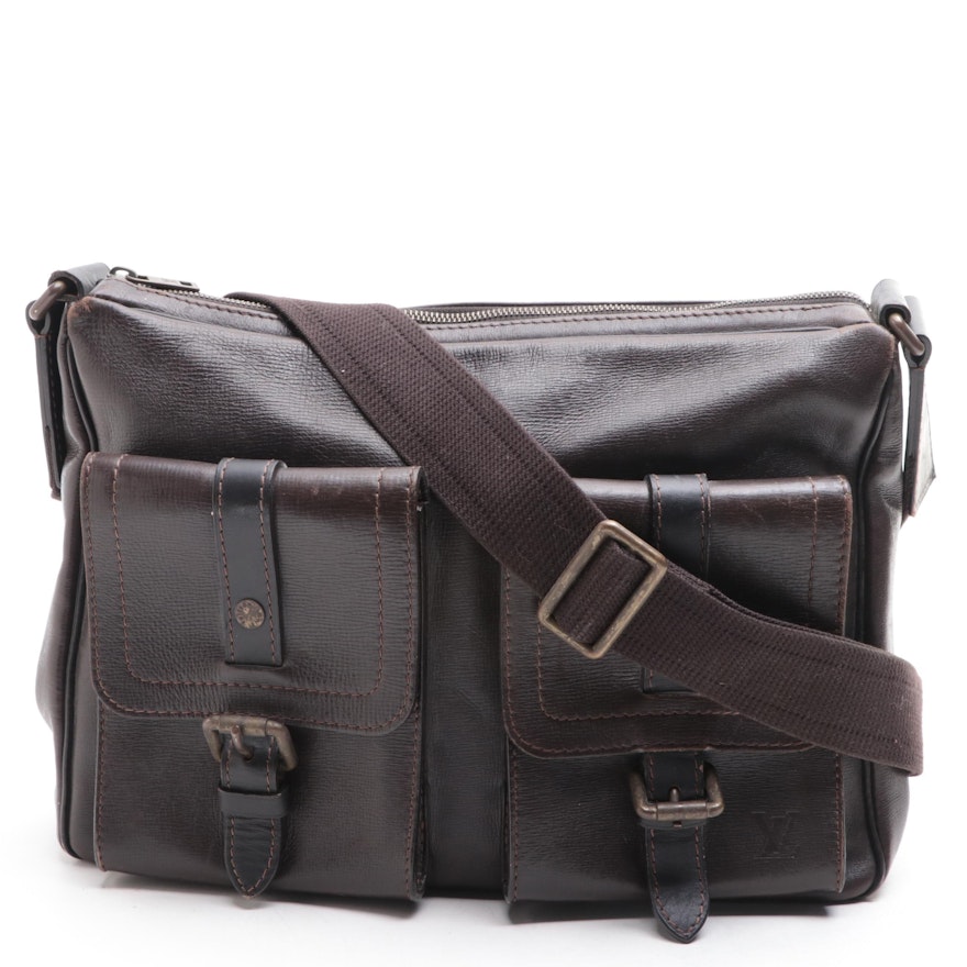 Louis Vuitton Utah Wichita Crossbody Bag in Brown Leather