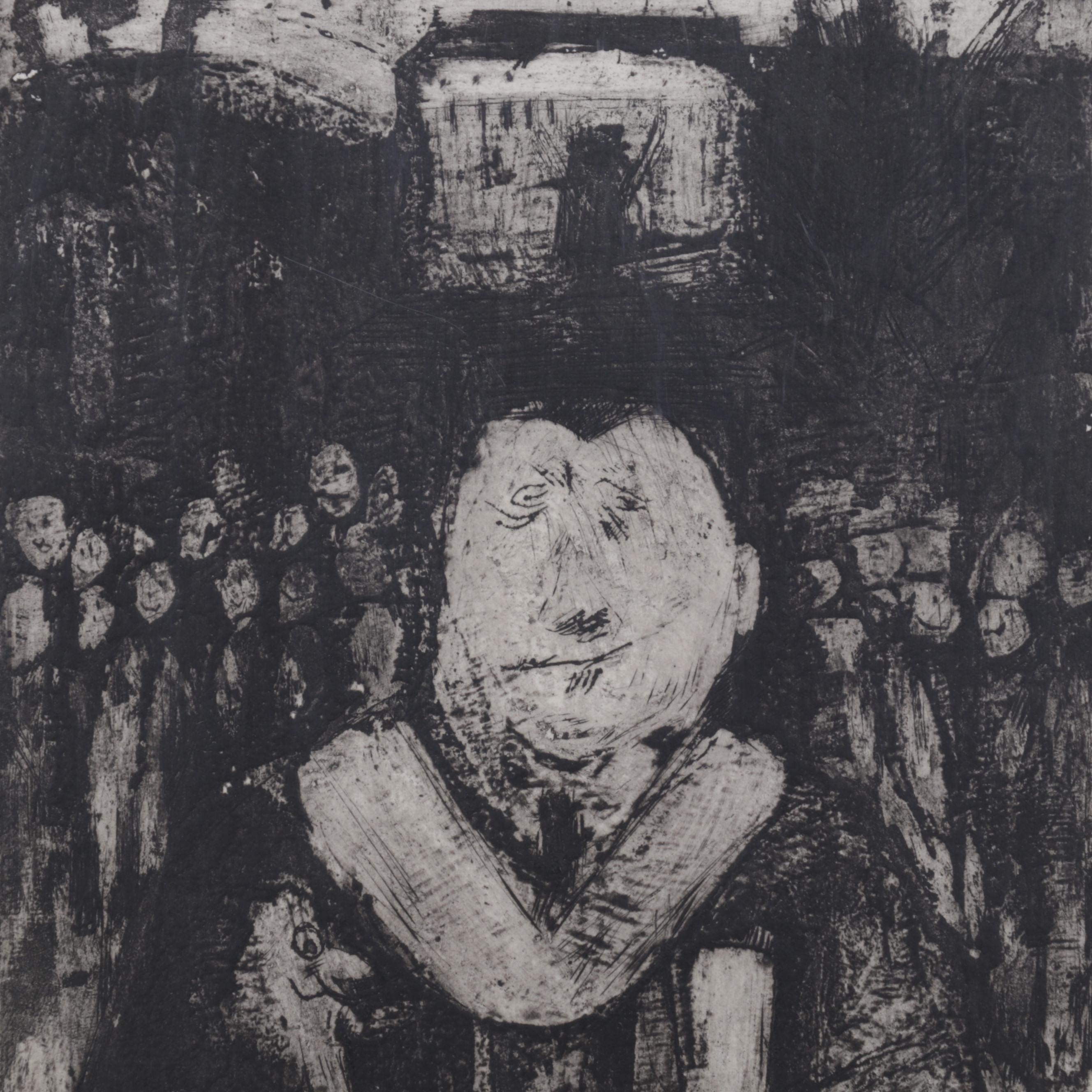 Sidney Chafetz Etching With Aquatint "Commencement," 1964