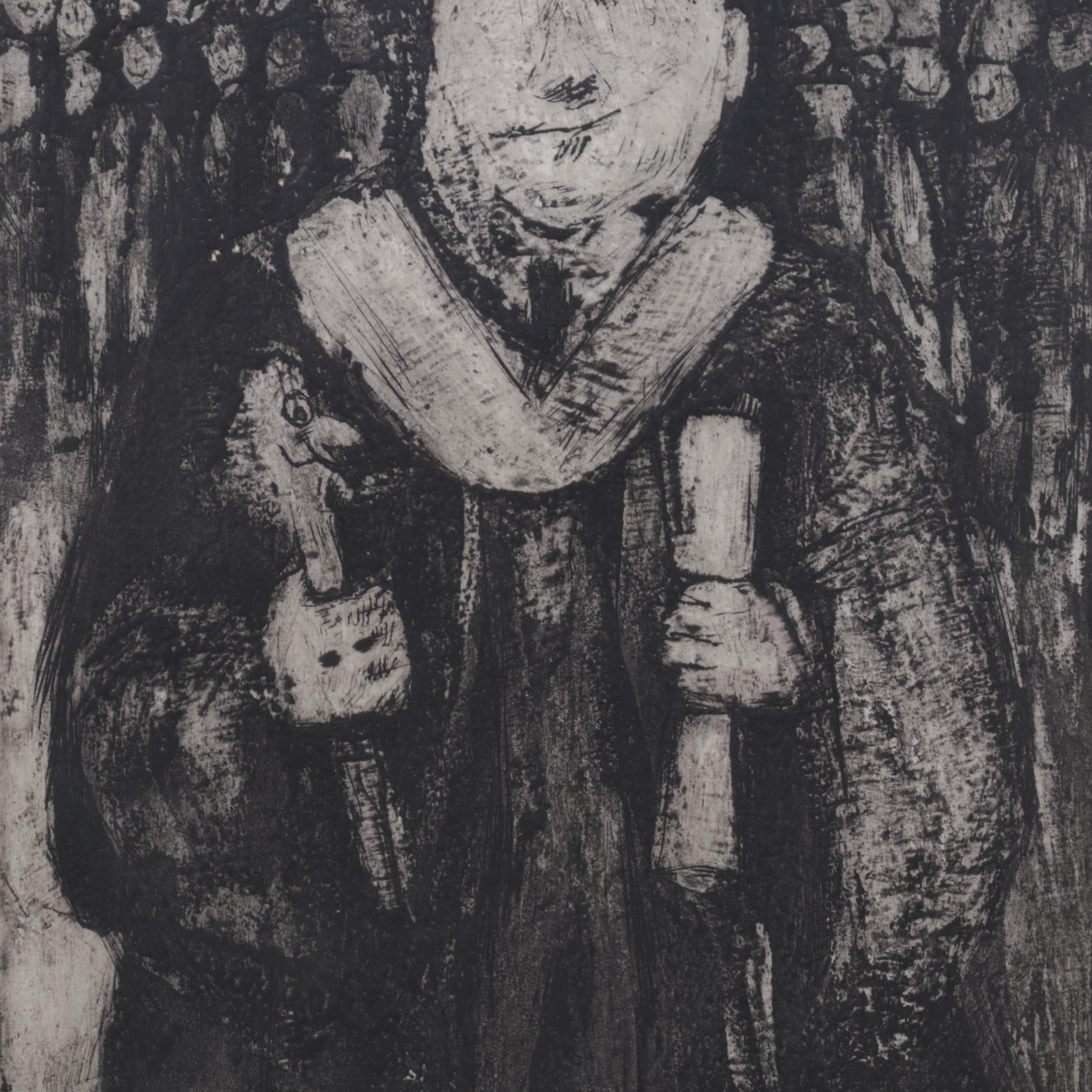 Sidney Chafetz Etching With Aquatint "Commencement," 1964