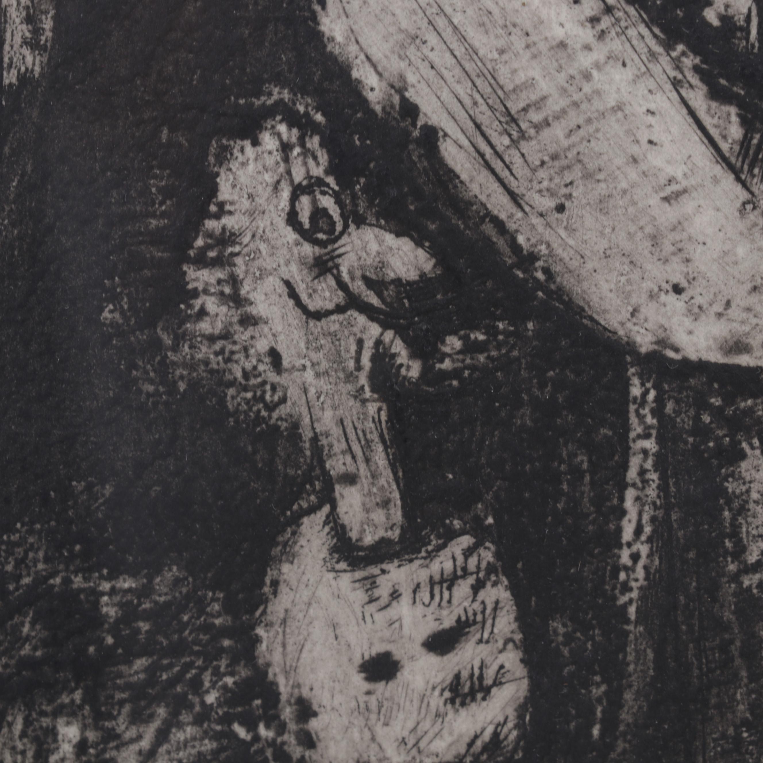 Sidney Chafetz Etching With Aquatint "Commencement," 1964