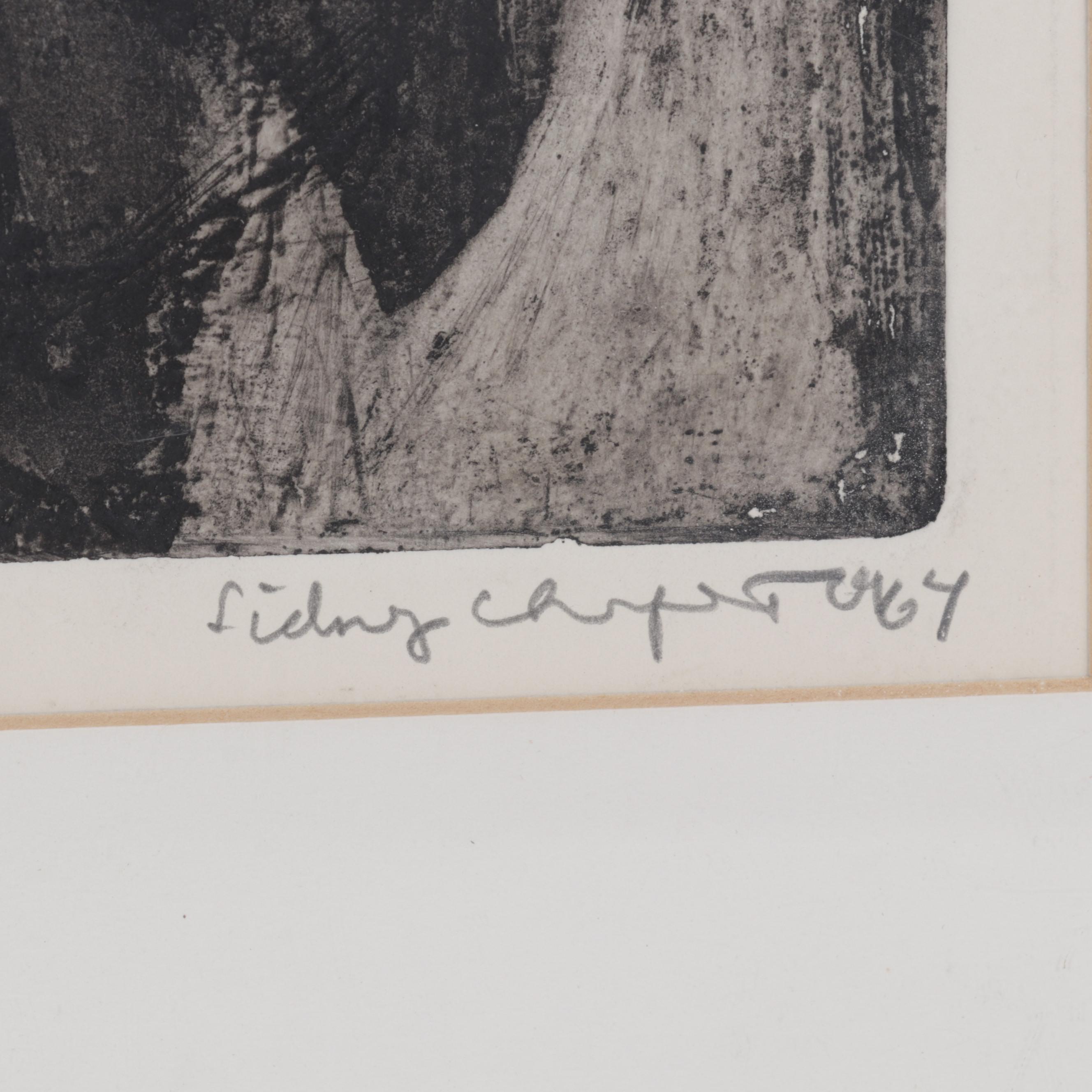 Sidney Chafetz Etching With Aquatint "Commencement," 1964