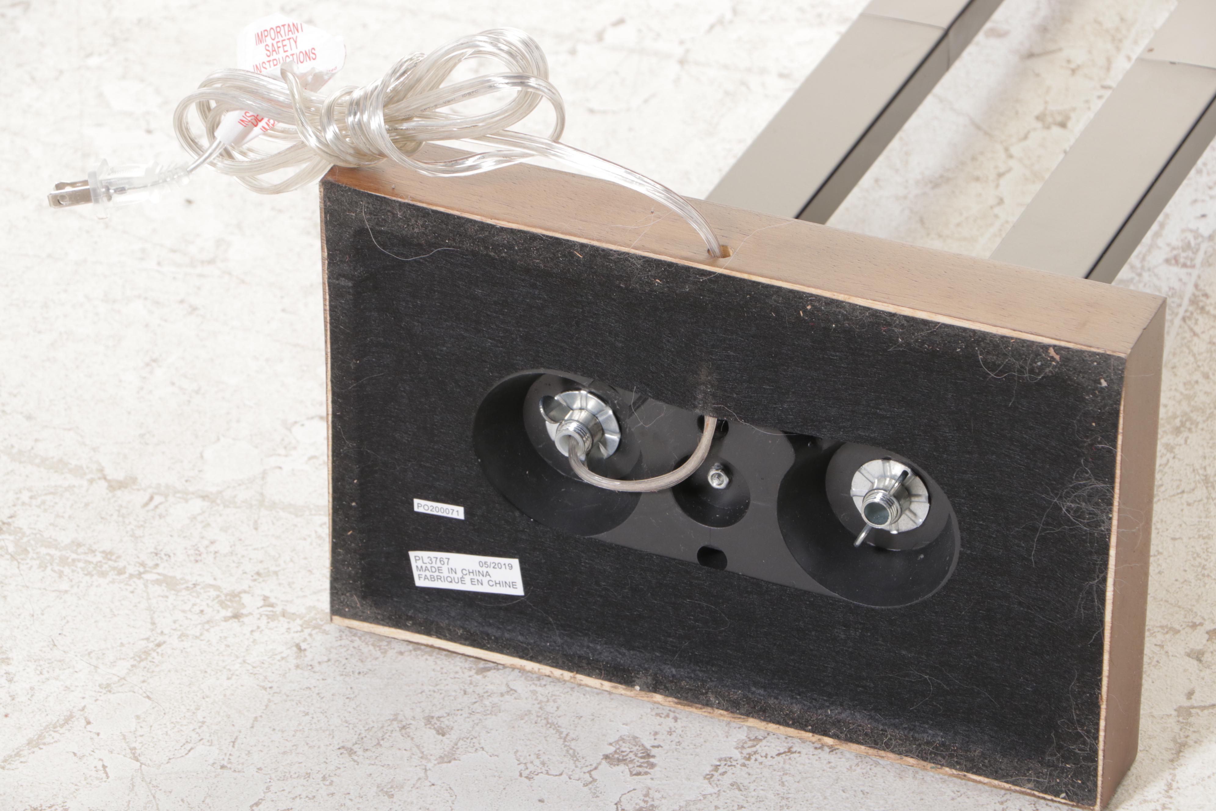 Contemporary Black Window Pane Style Floor Lamp With Square Shade, 21st Century