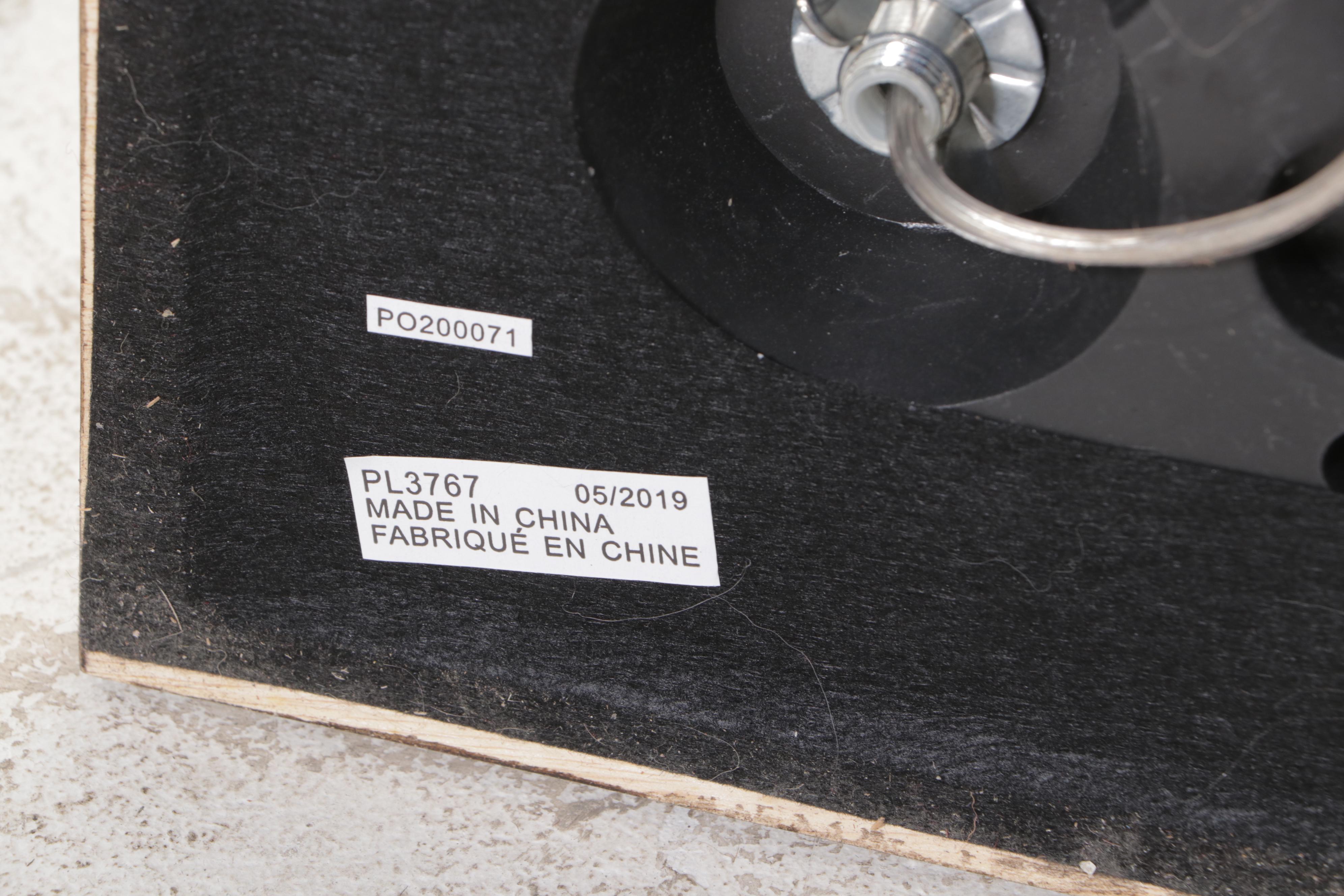 Contemporary Black Window Pane Style Floor Lamp With Square Shade, 21st Century