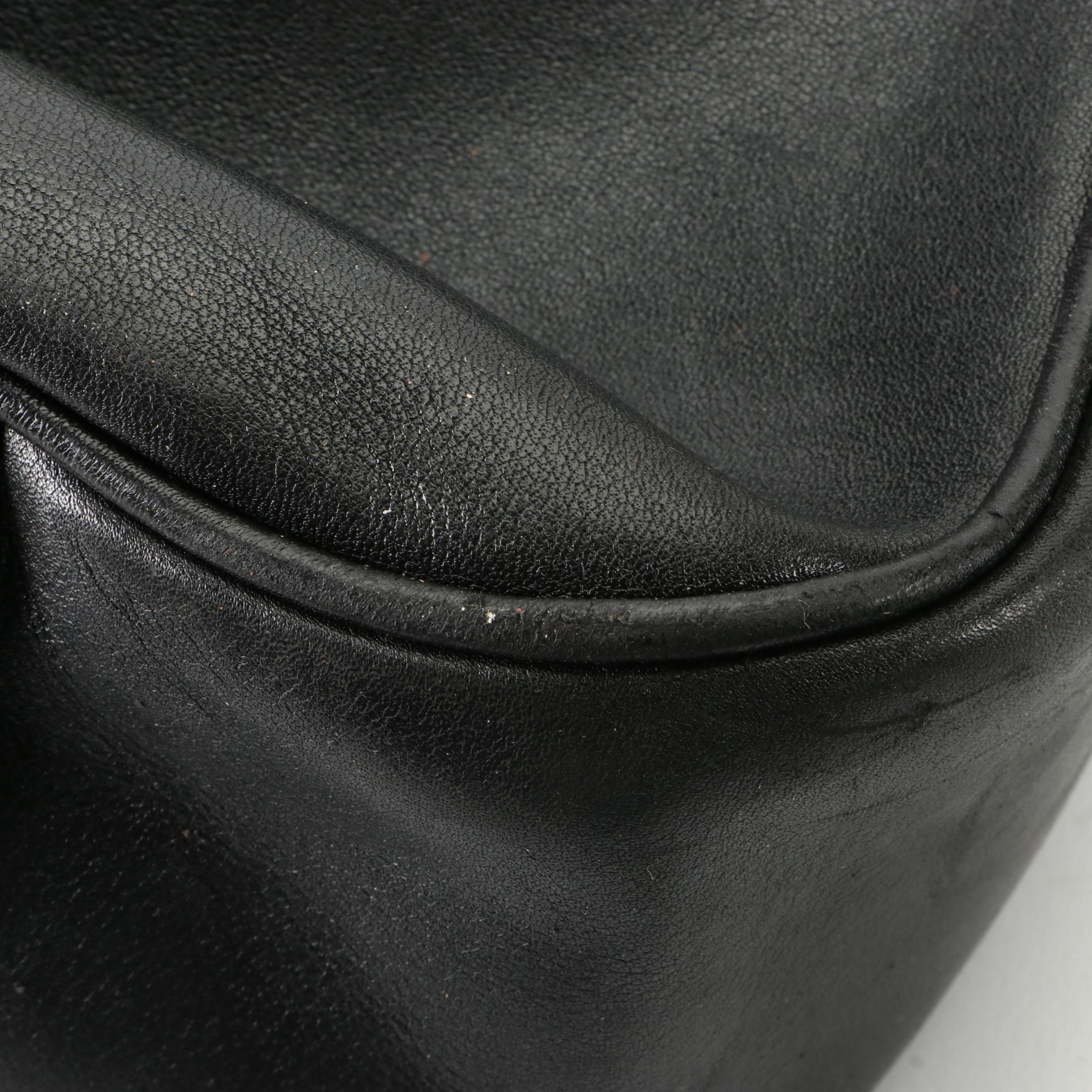 Gucci Bamboo Shoulder Bag in Black Leather