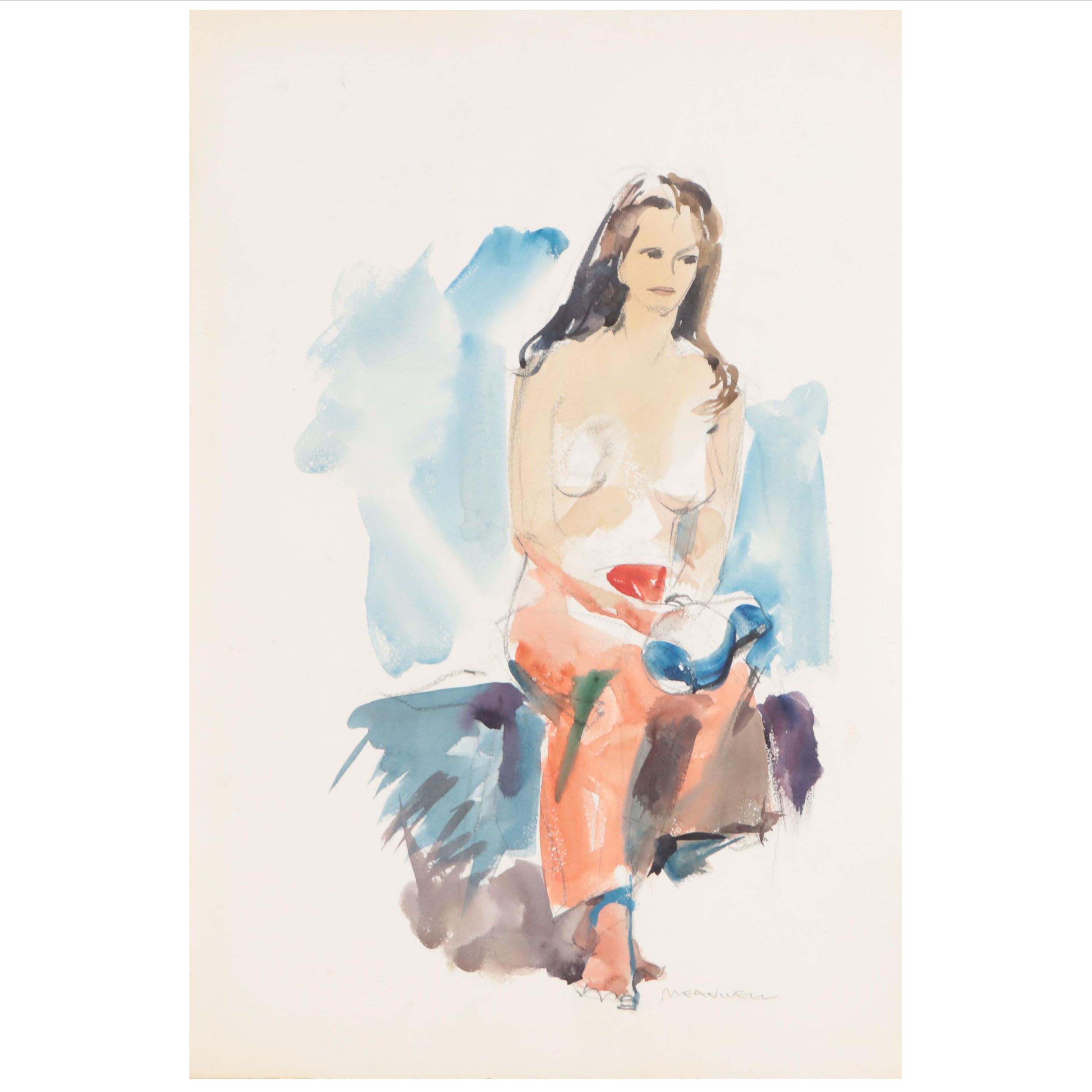 Jack Meanwell Figural Watercolor Painting