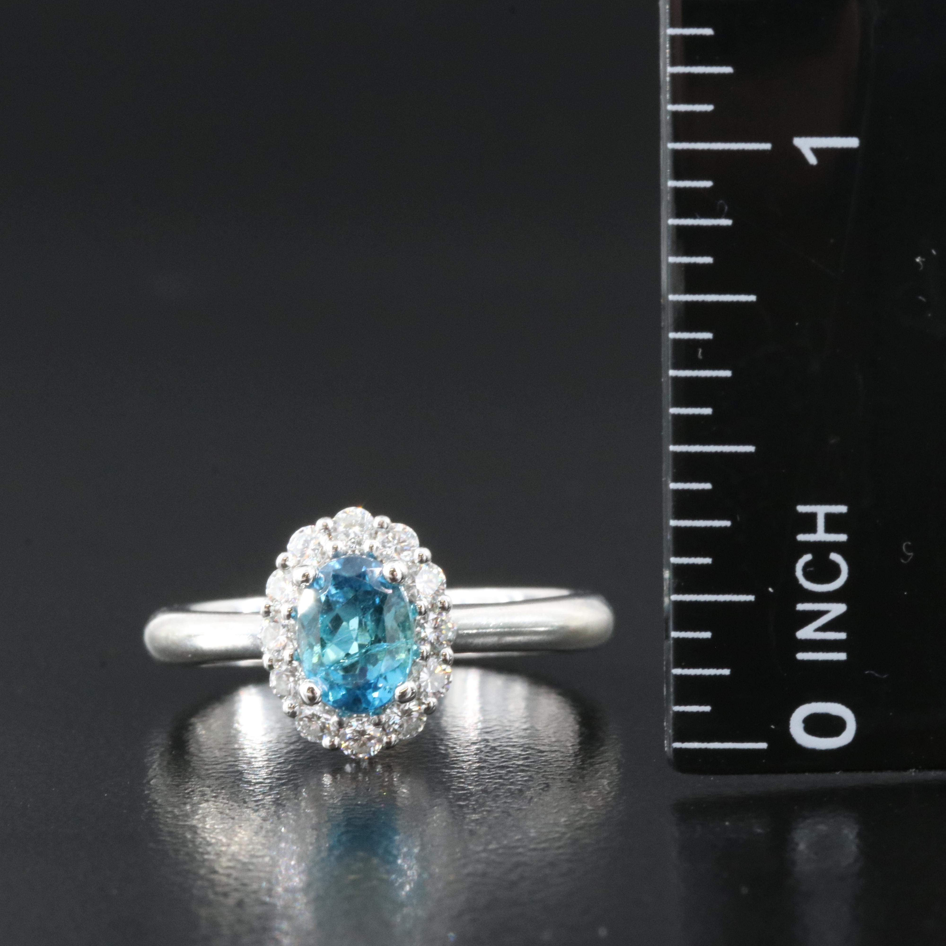 14K Paraíba Tourmaline and Coast Diamond Ring with GIA Report