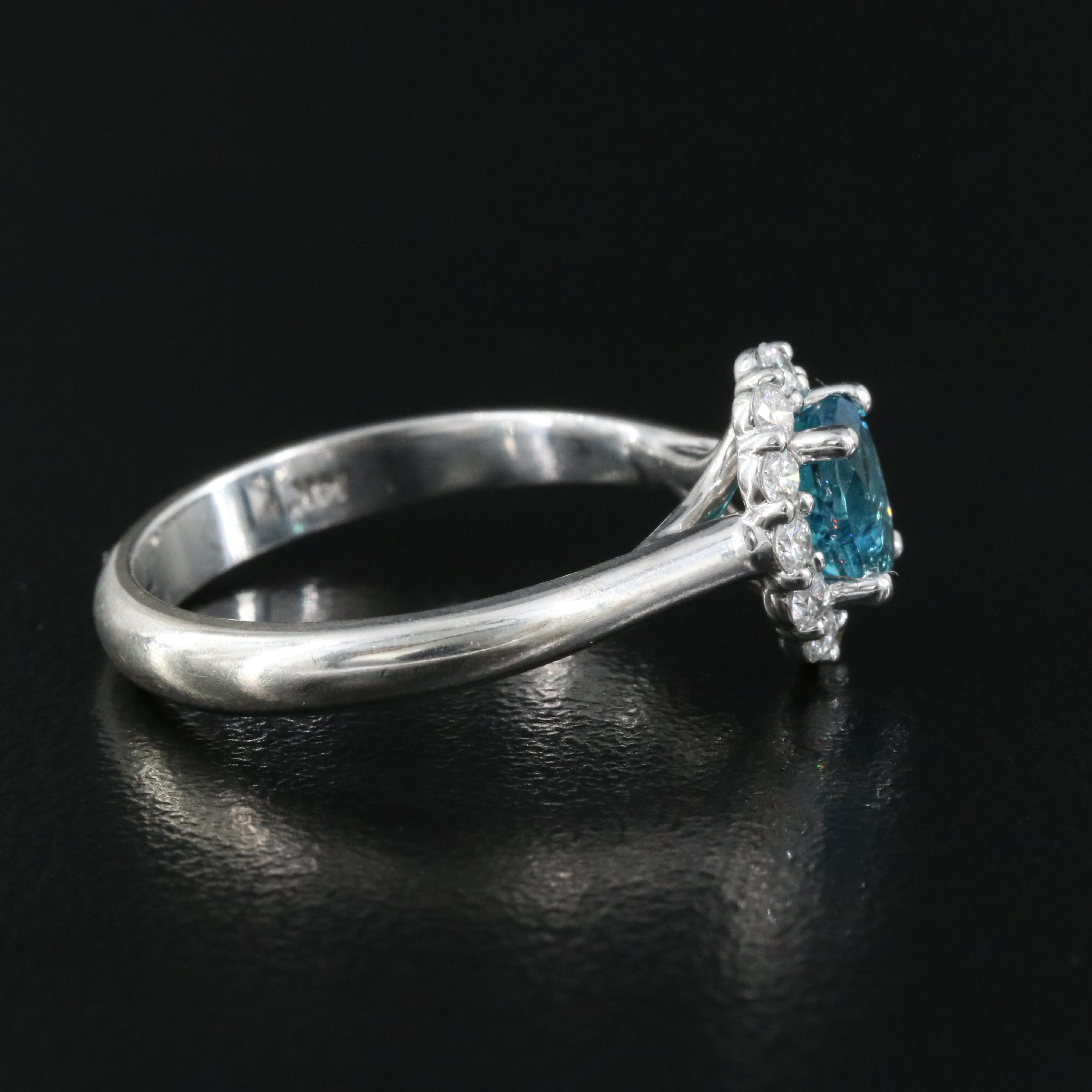 14K Paraíba Tourmaline and Coast Diamond Ring with GIA Report