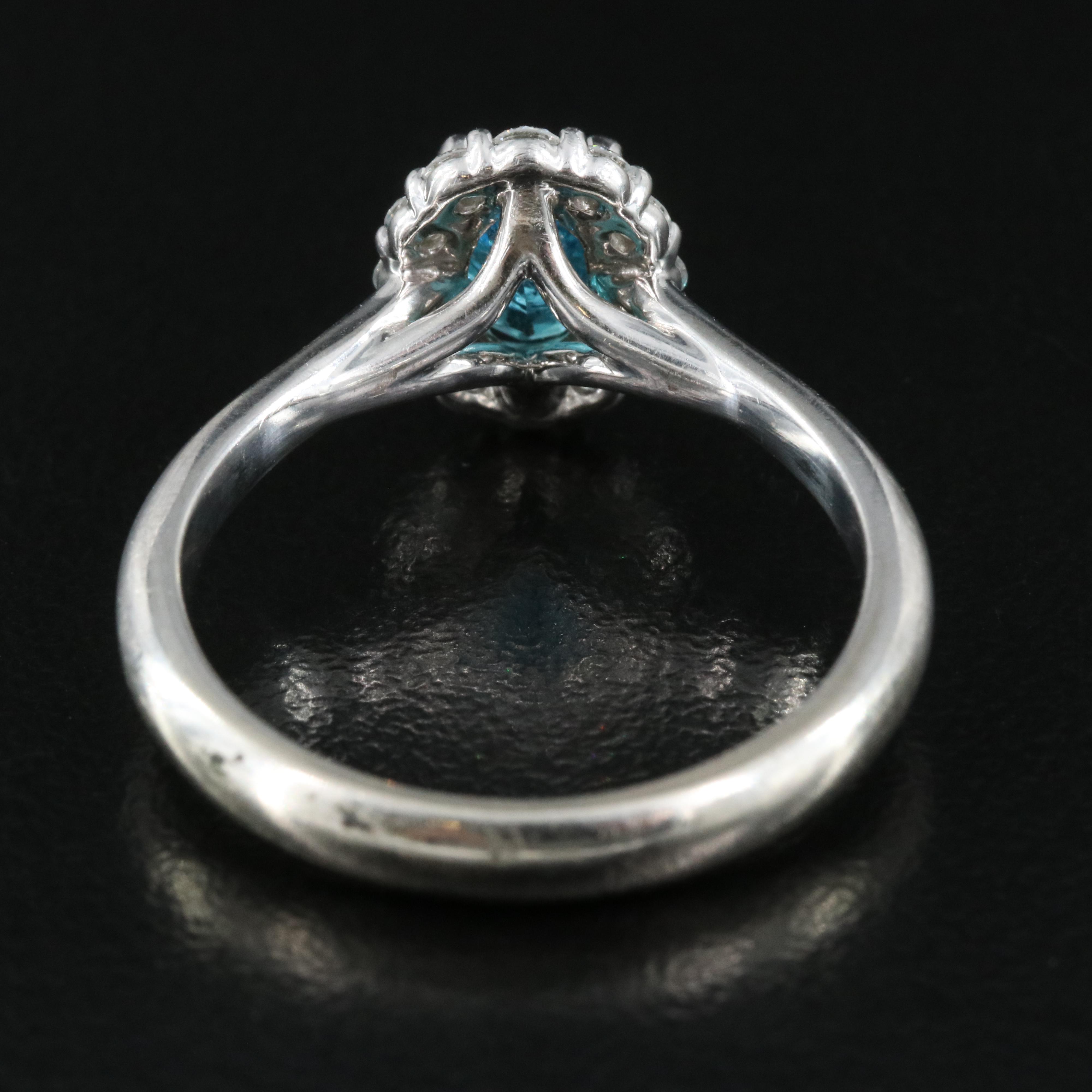 14K Paraíba Tourmaline and Coast Diamond Ring with GIA Report