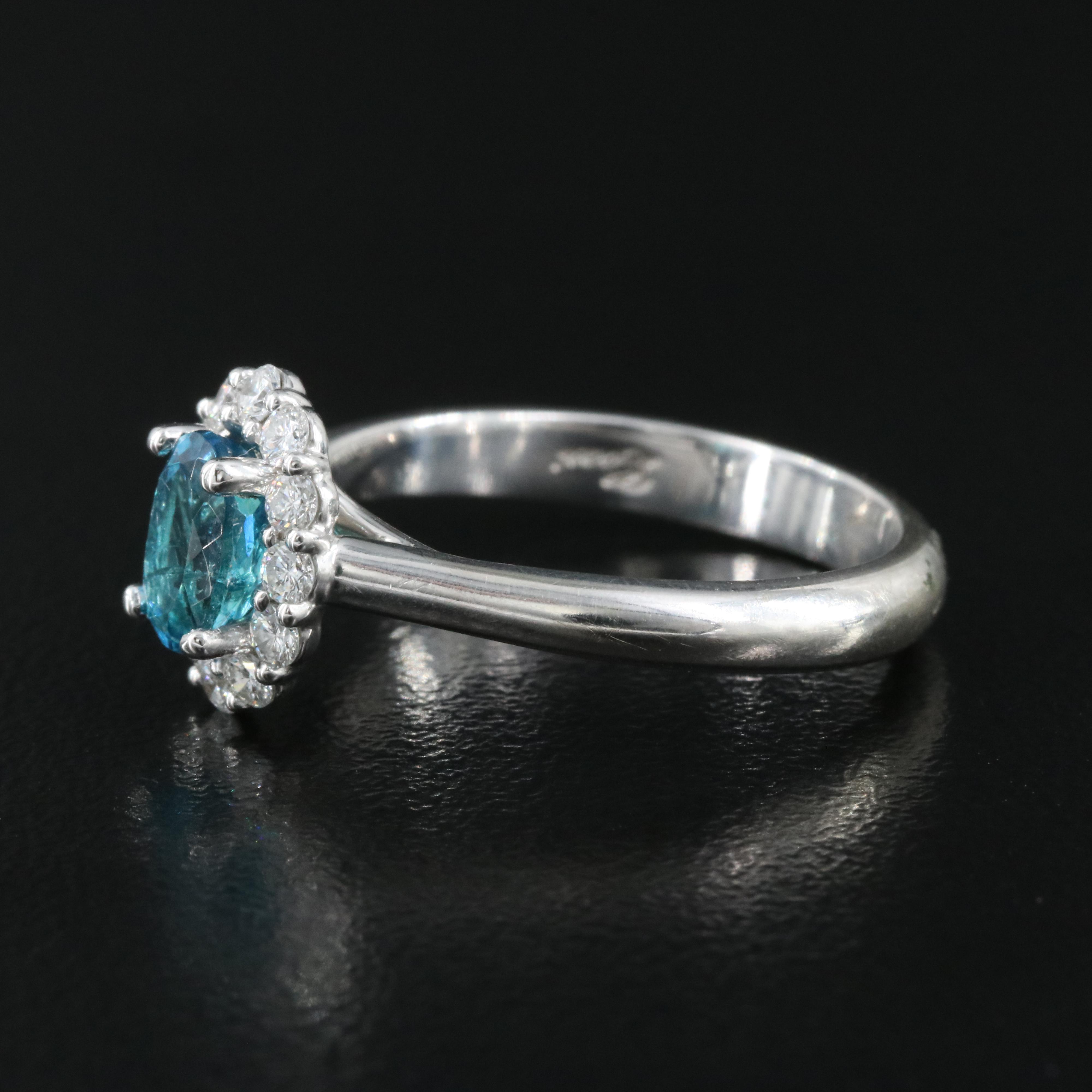 14K Paraíba Tourmaline and Coast Diamond Ring with GIA Report