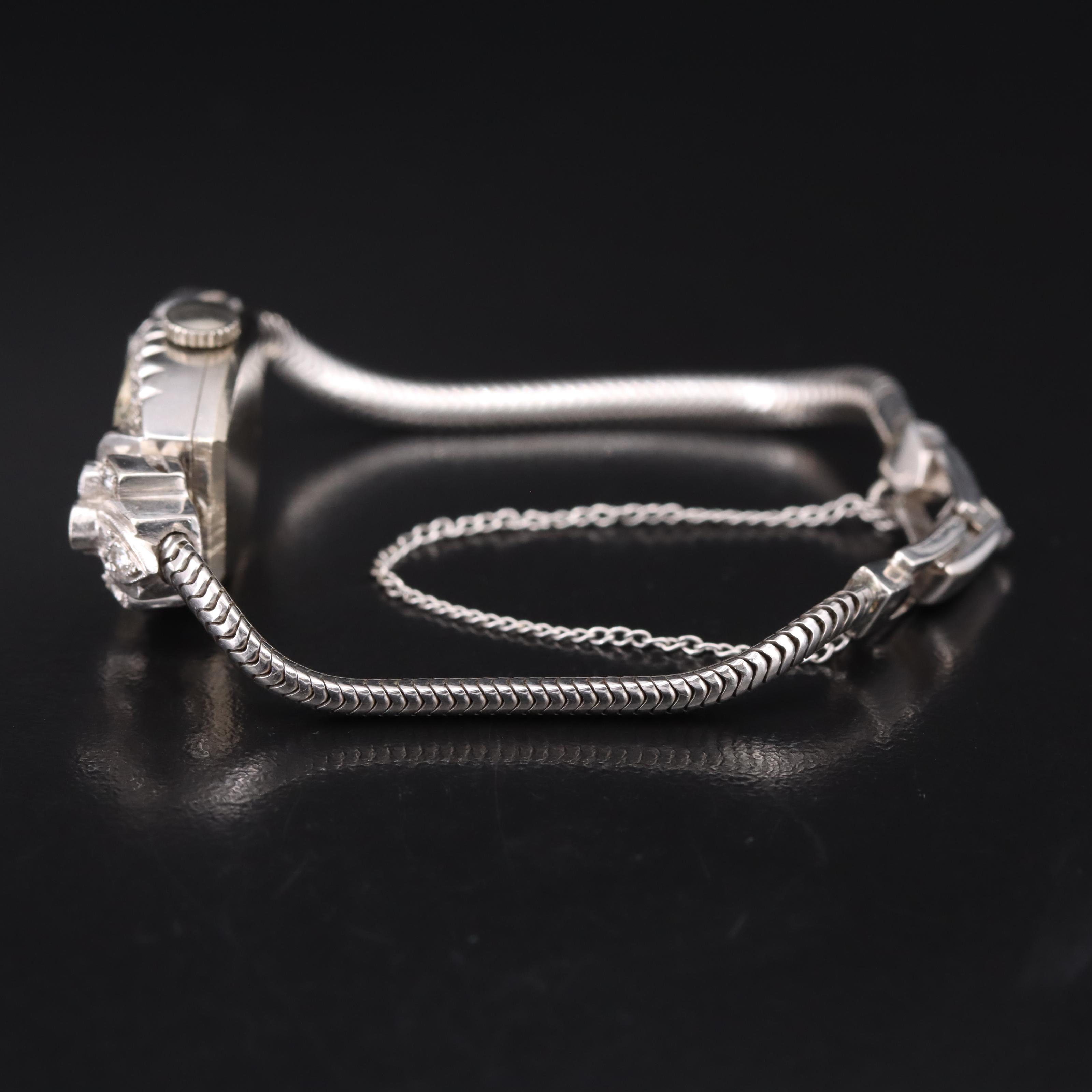 Vintage 14K Hilton Diamond Watch