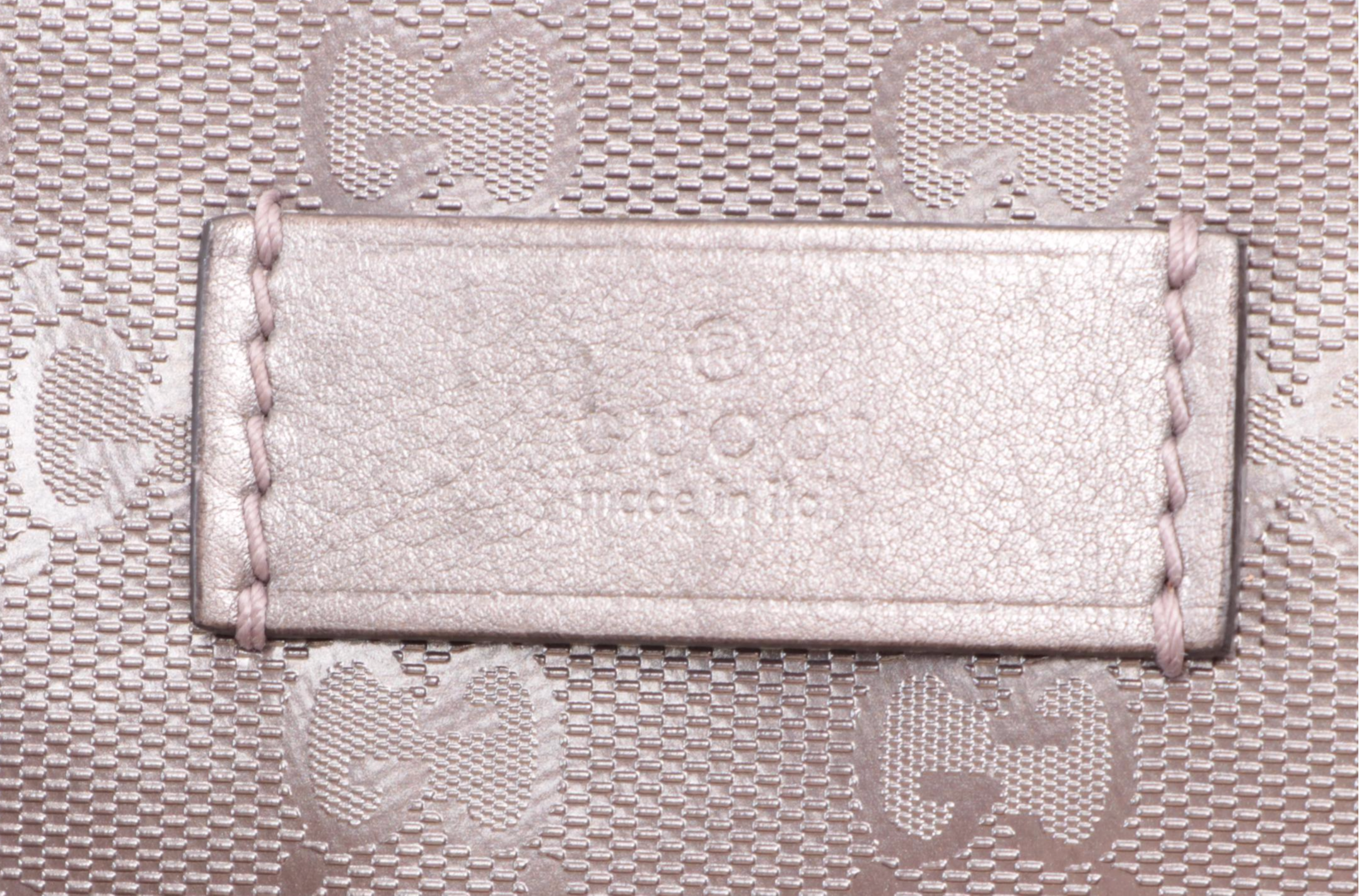 Gucci Medium Tote Bag in GG Imprimé Coated Canvas and Metallic Leather