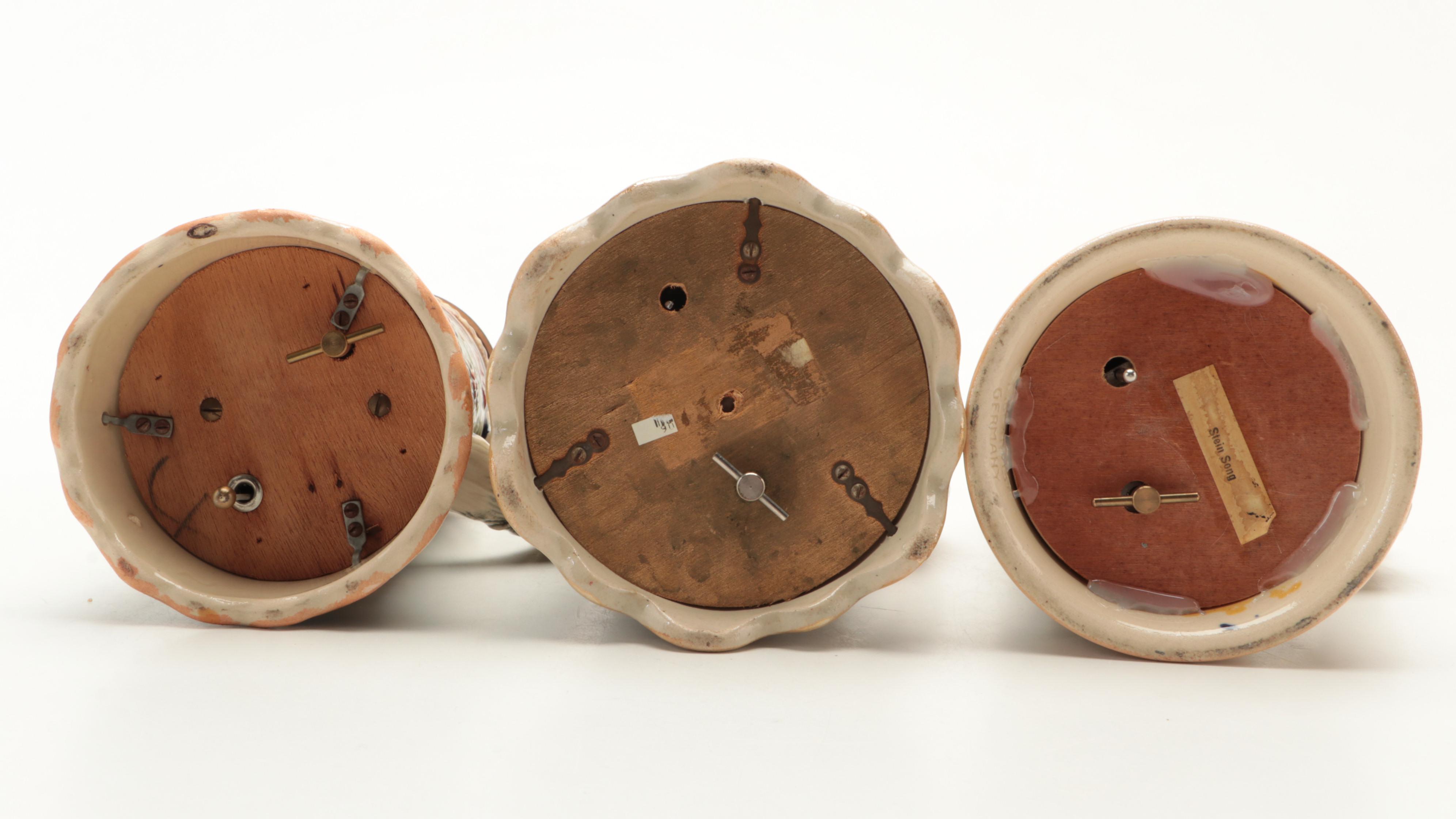 Gerz German Glazed Stoneware Miniature Steins with Other Musical Steins