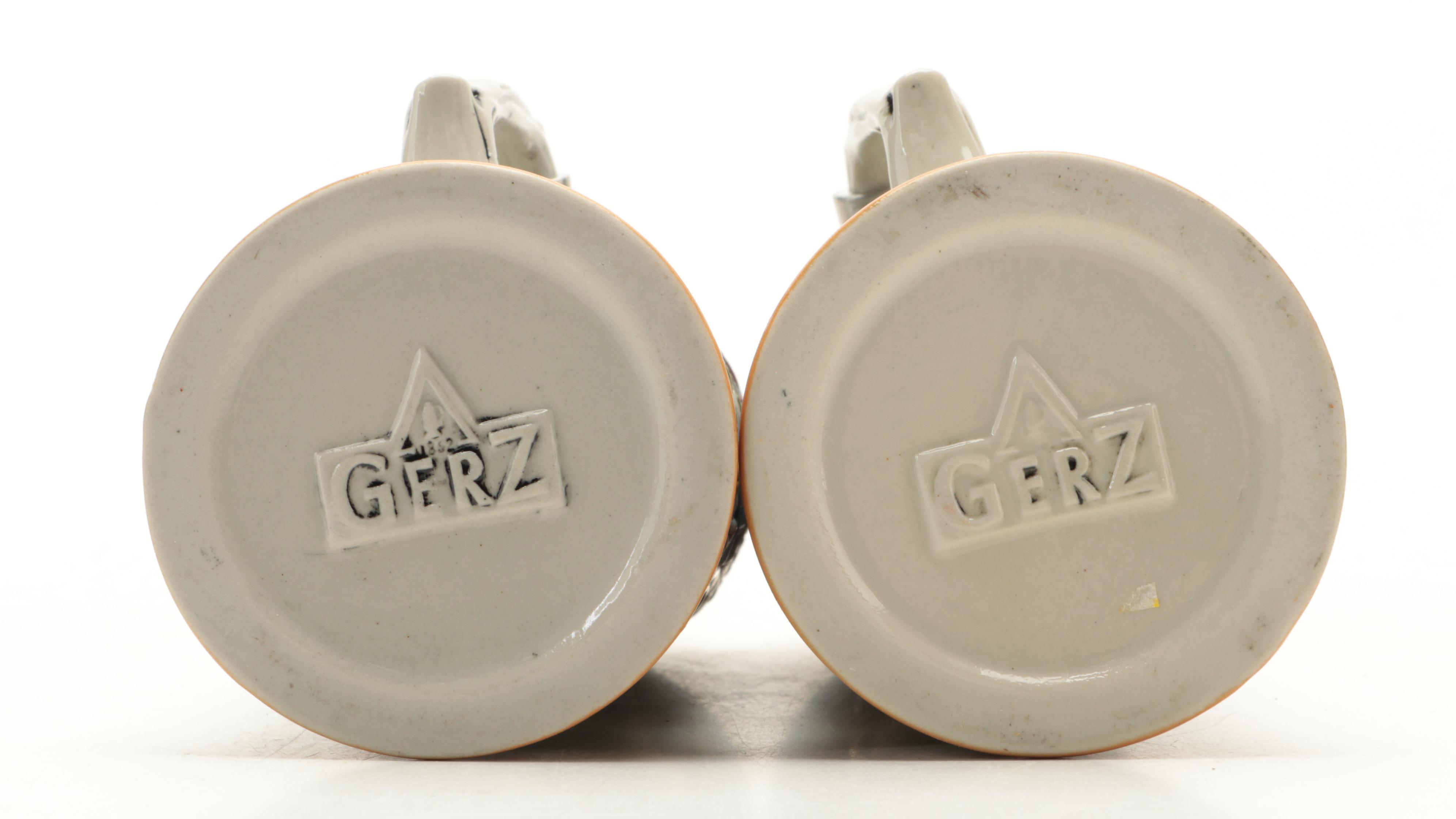 Gerz German Glazed Stoneware Miniature Steins with Other Musical Steins