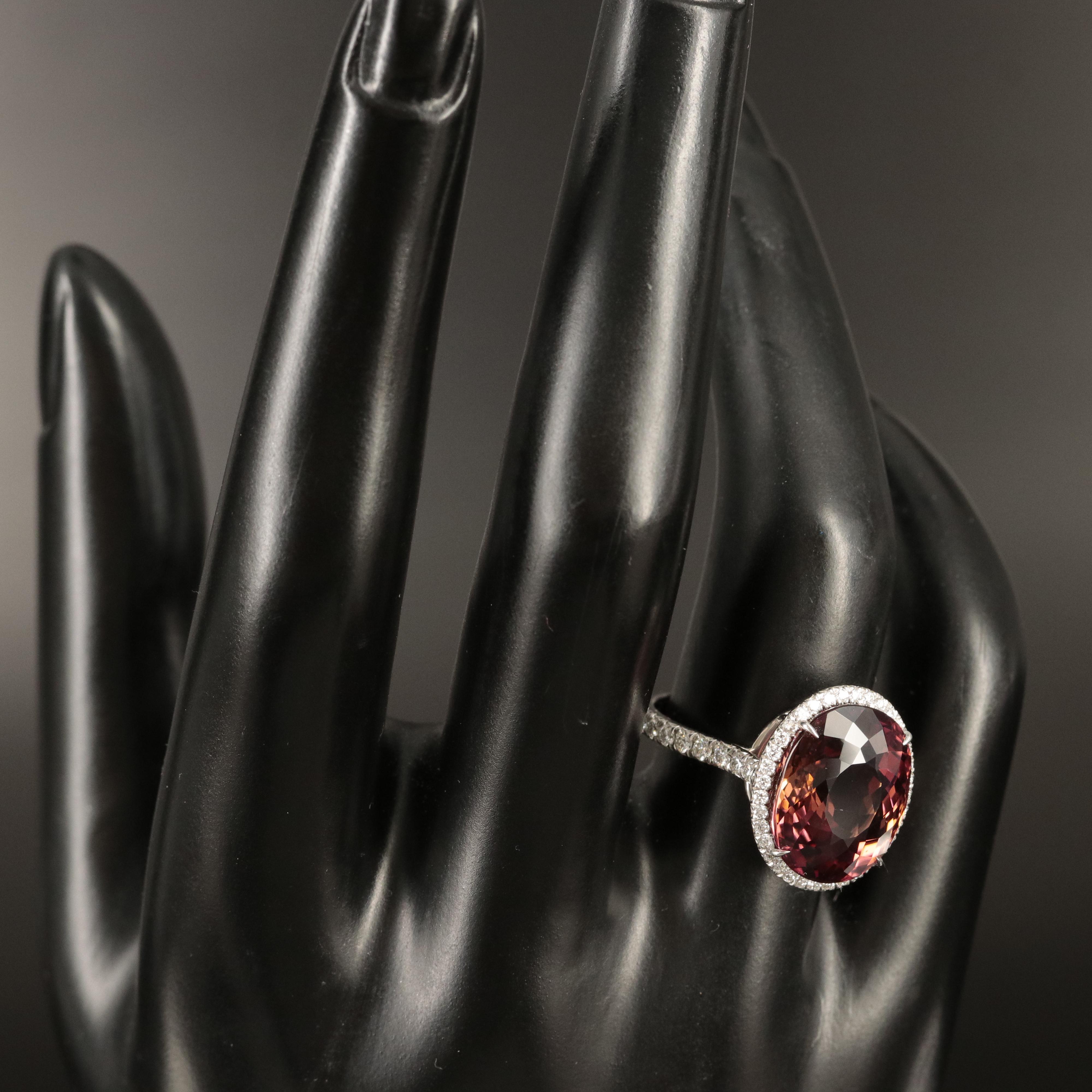 Tiffany & Co. "Soleste" Platinum 12.30 CT Tourmaline and Diamond Ring