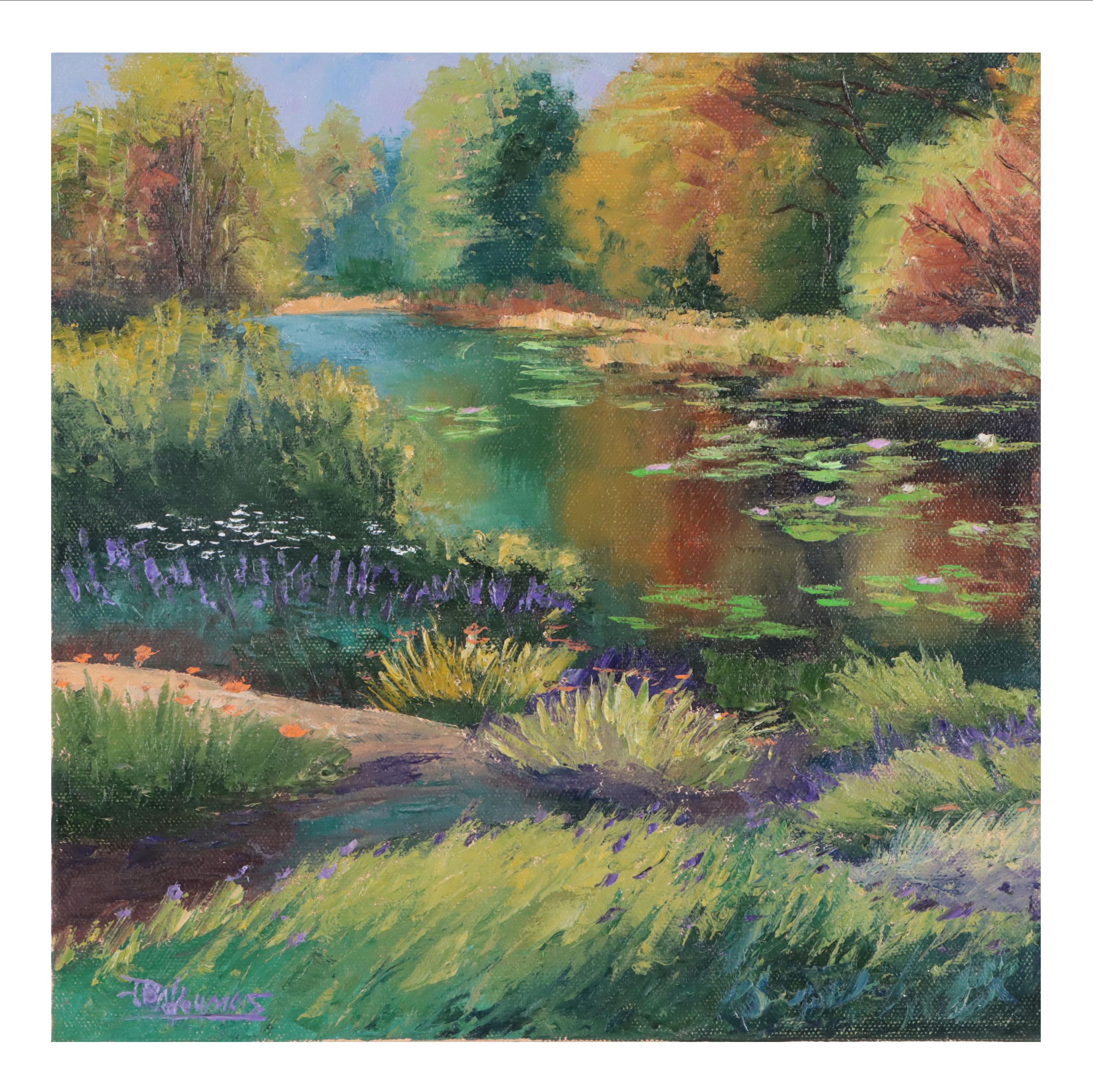 James Baldoumas Oil Painting "Pond View," 2023