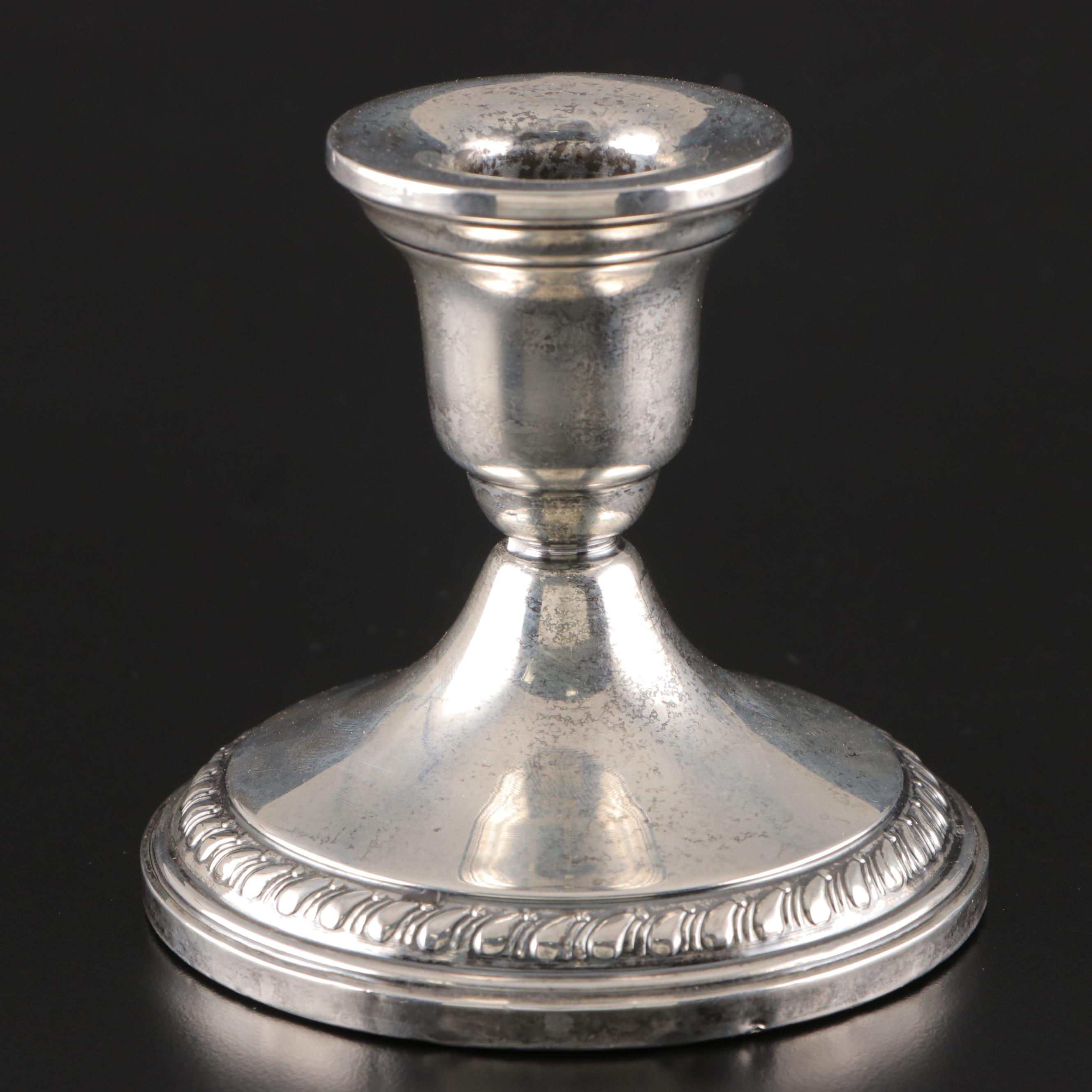 Columbia Weighted Sterling Silver Candle Holders, Mid-20th Century