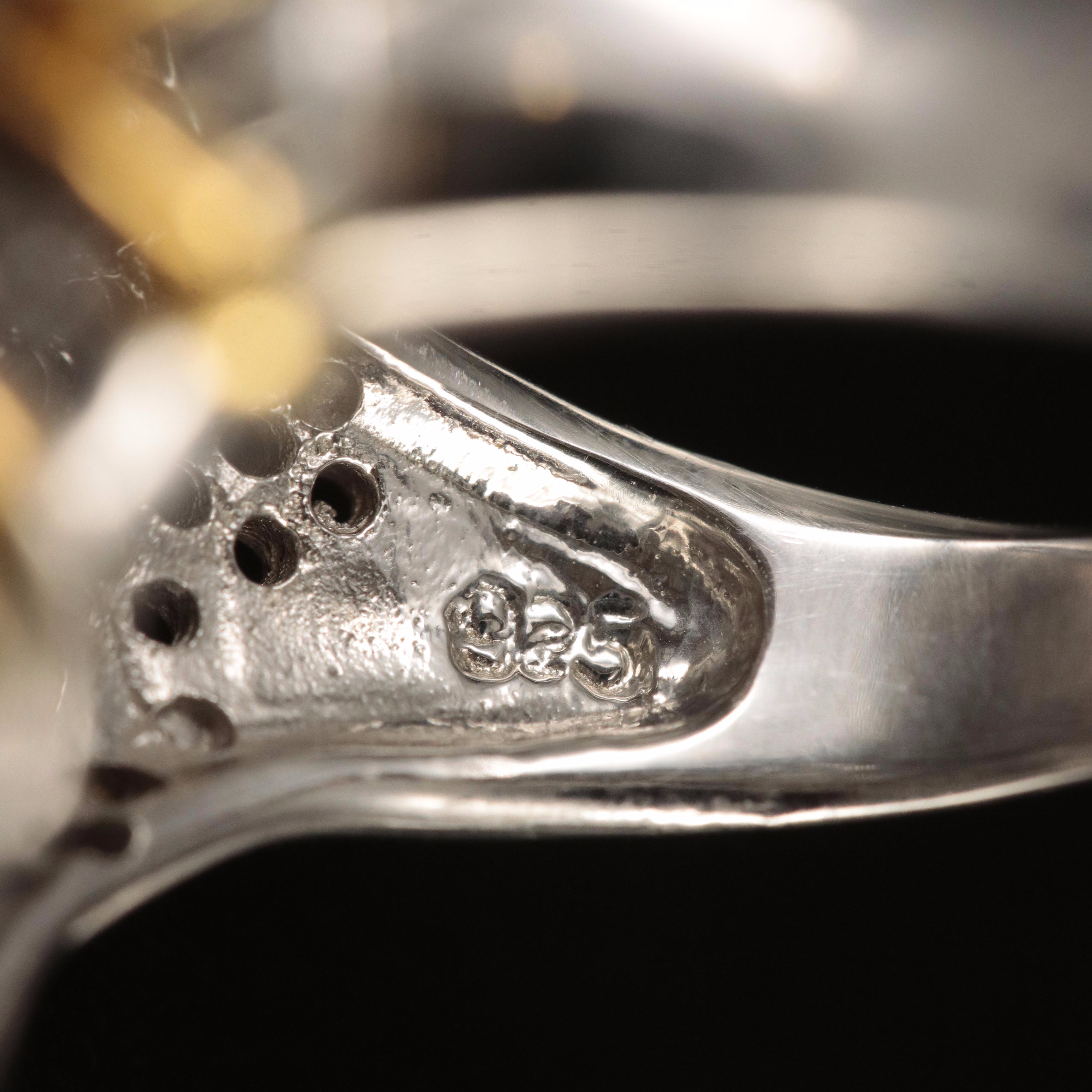 Sterling Pearl, Peridot and Tourmaline Spider Ring