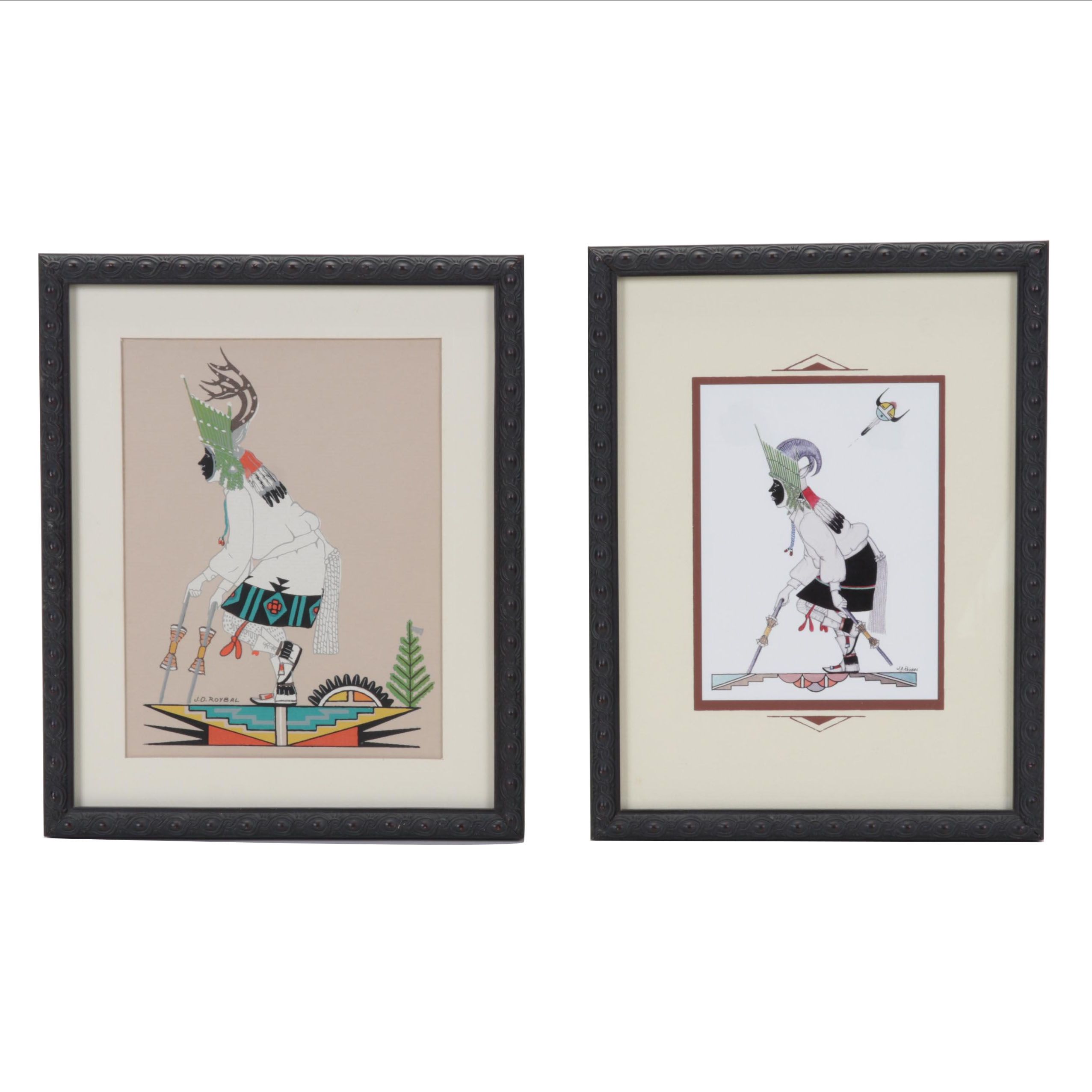 Serigraph and Offset Lithograph After José D. Roybal of Tewa Clowns