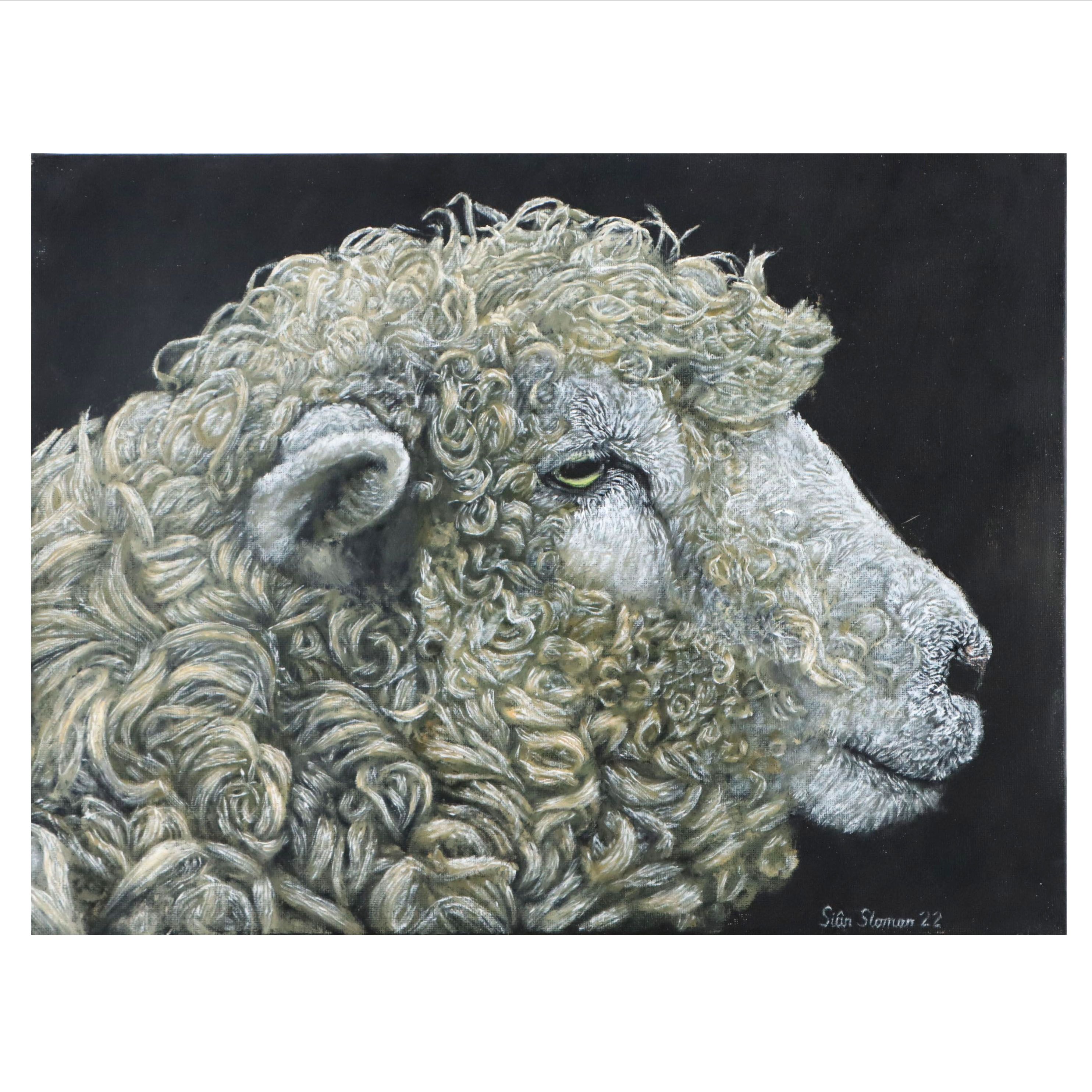 Siân Sloman Oil Painting of Sheep, 2022