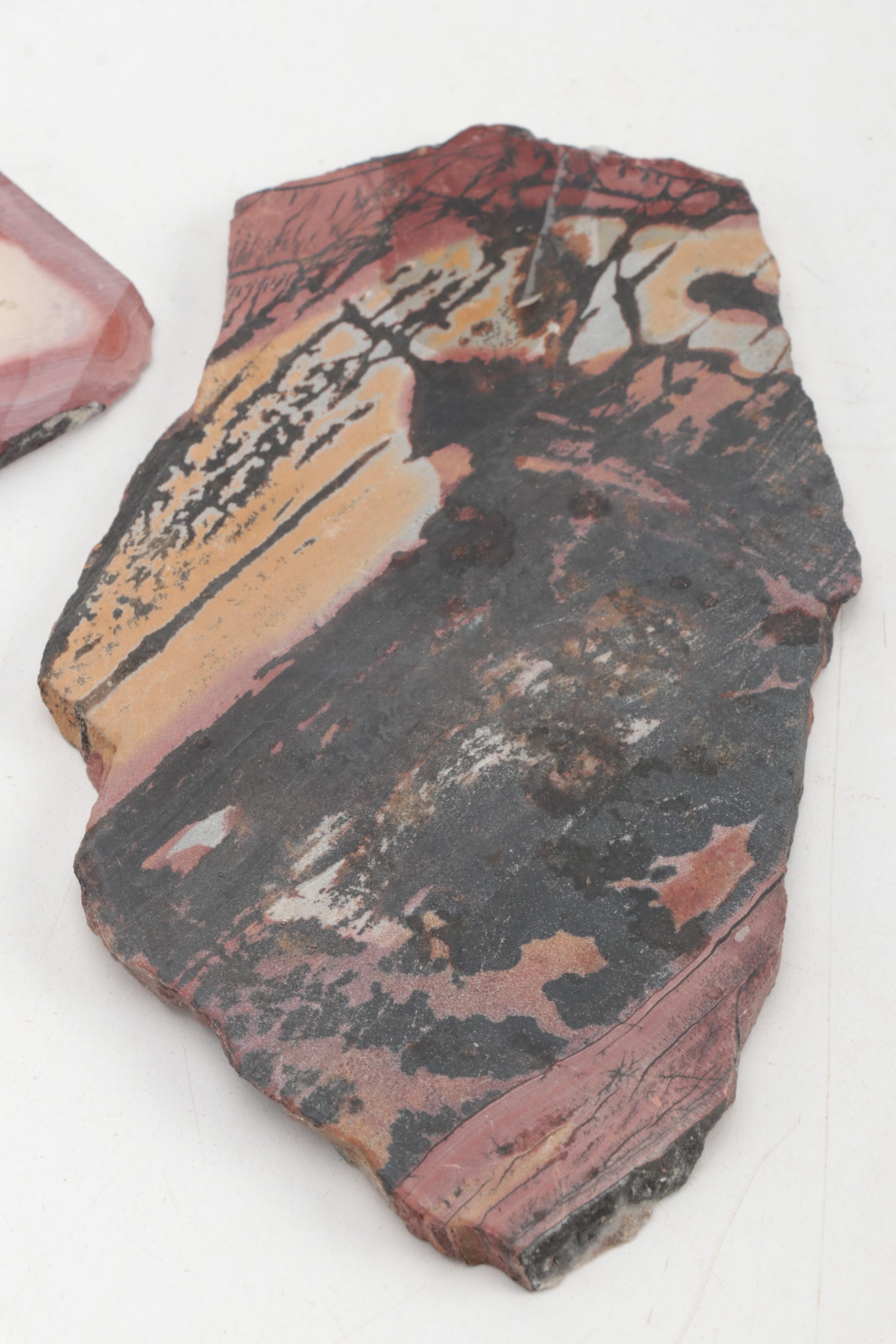 Death Valley Jasper, Rhodonite, Agate and Other Mineral Specimen Slices