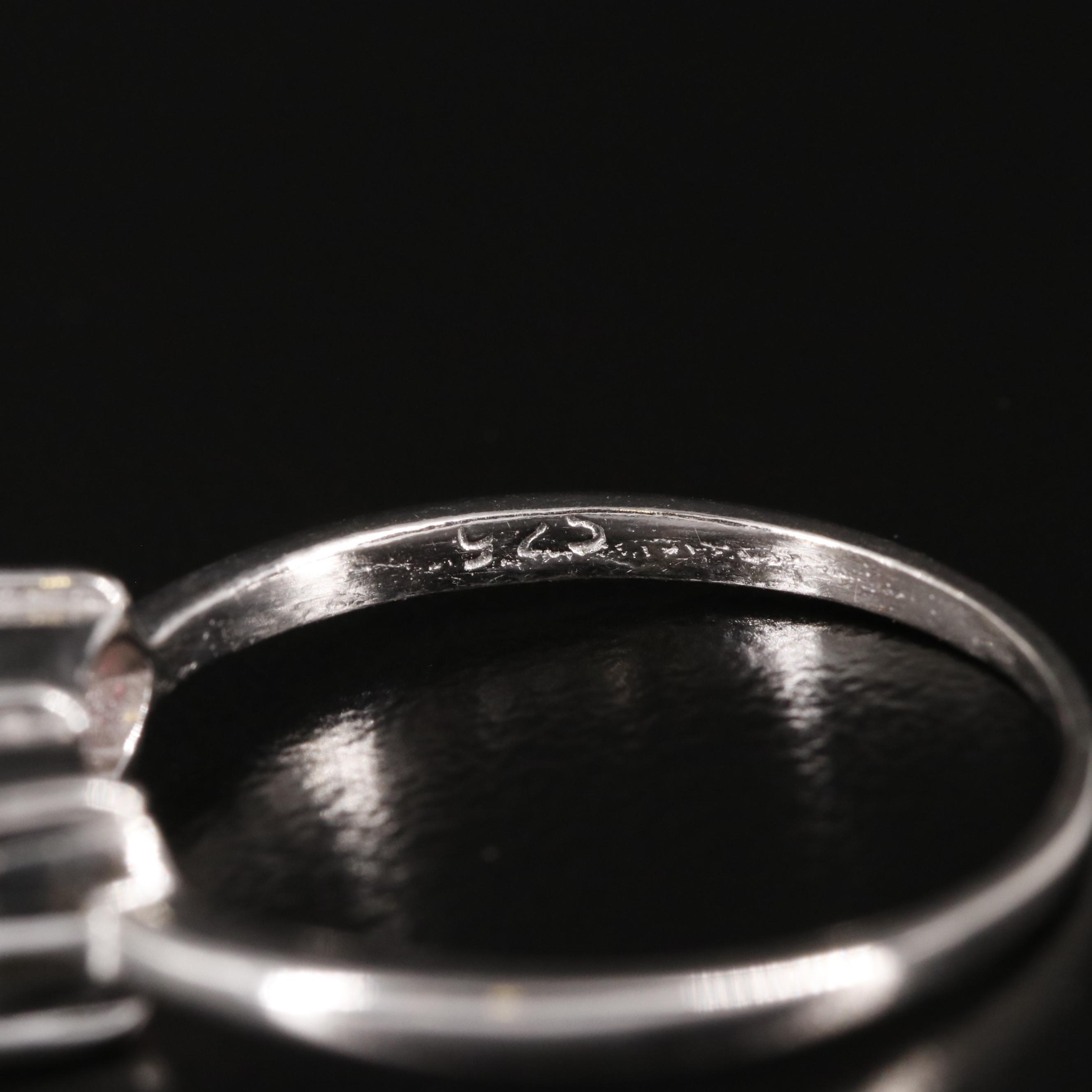 Sterling White Topaz and Garnet Two Stone Ring