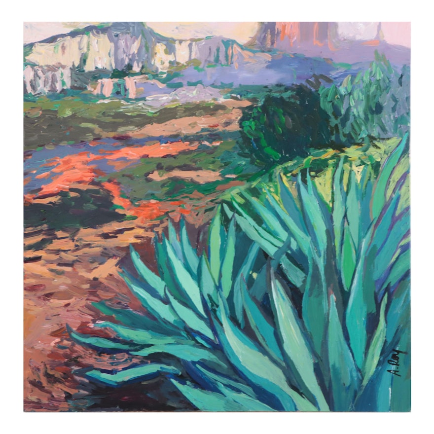 Agnes Rey Oil Painting "Agave," 2022