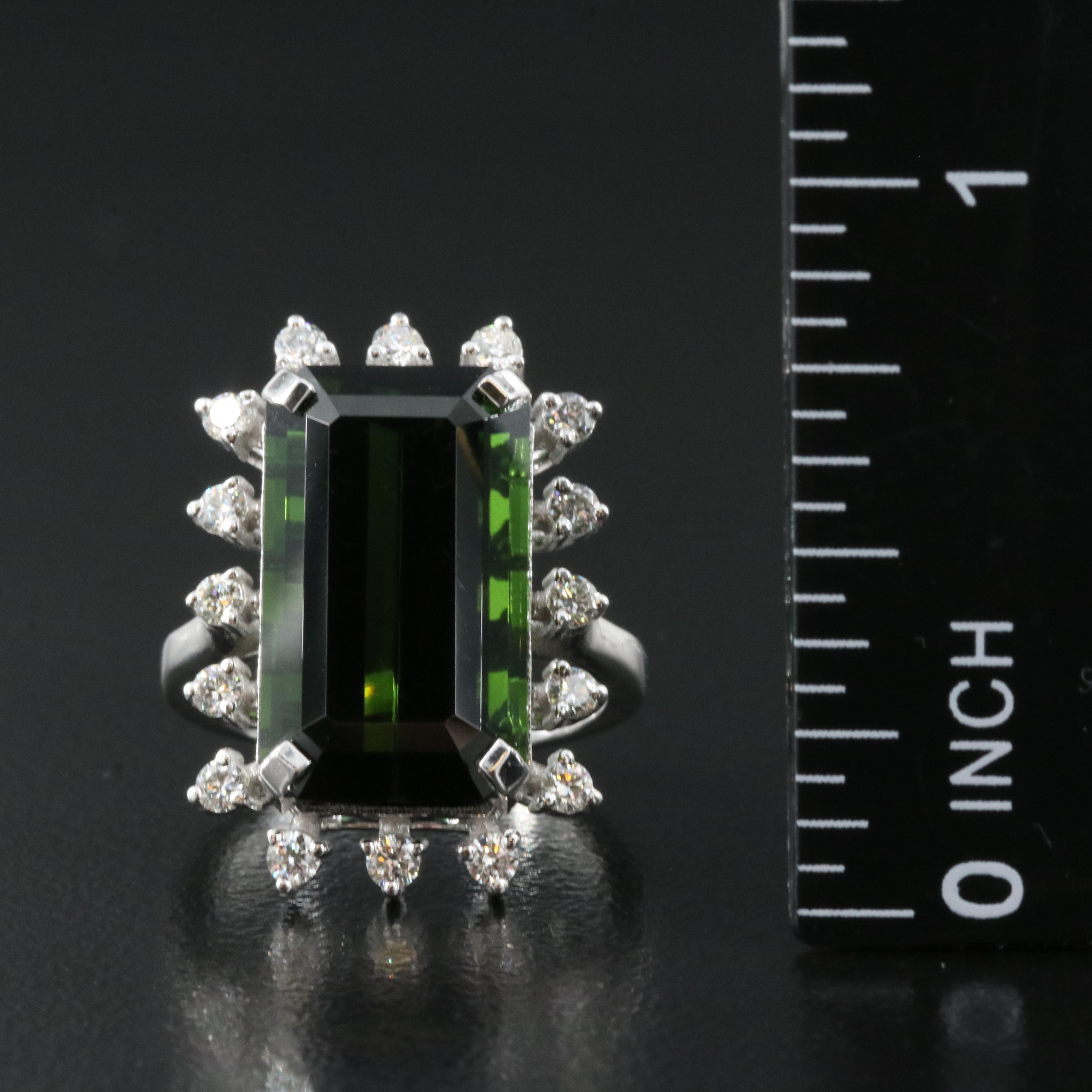 18K 8.94 CT Tourmaline and Diamond Ring