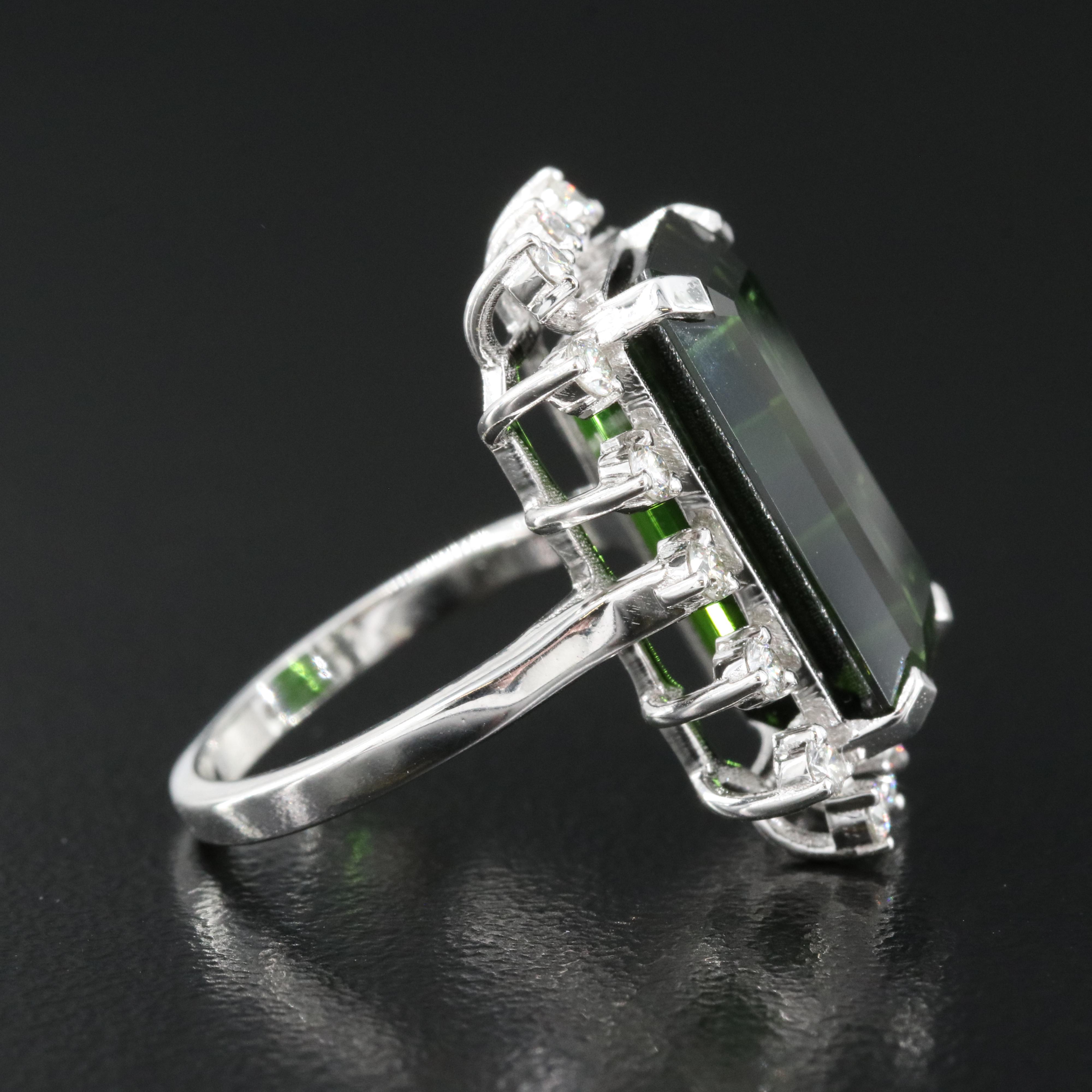 18K 8.94 CT Tourmaline and Diamond Ring