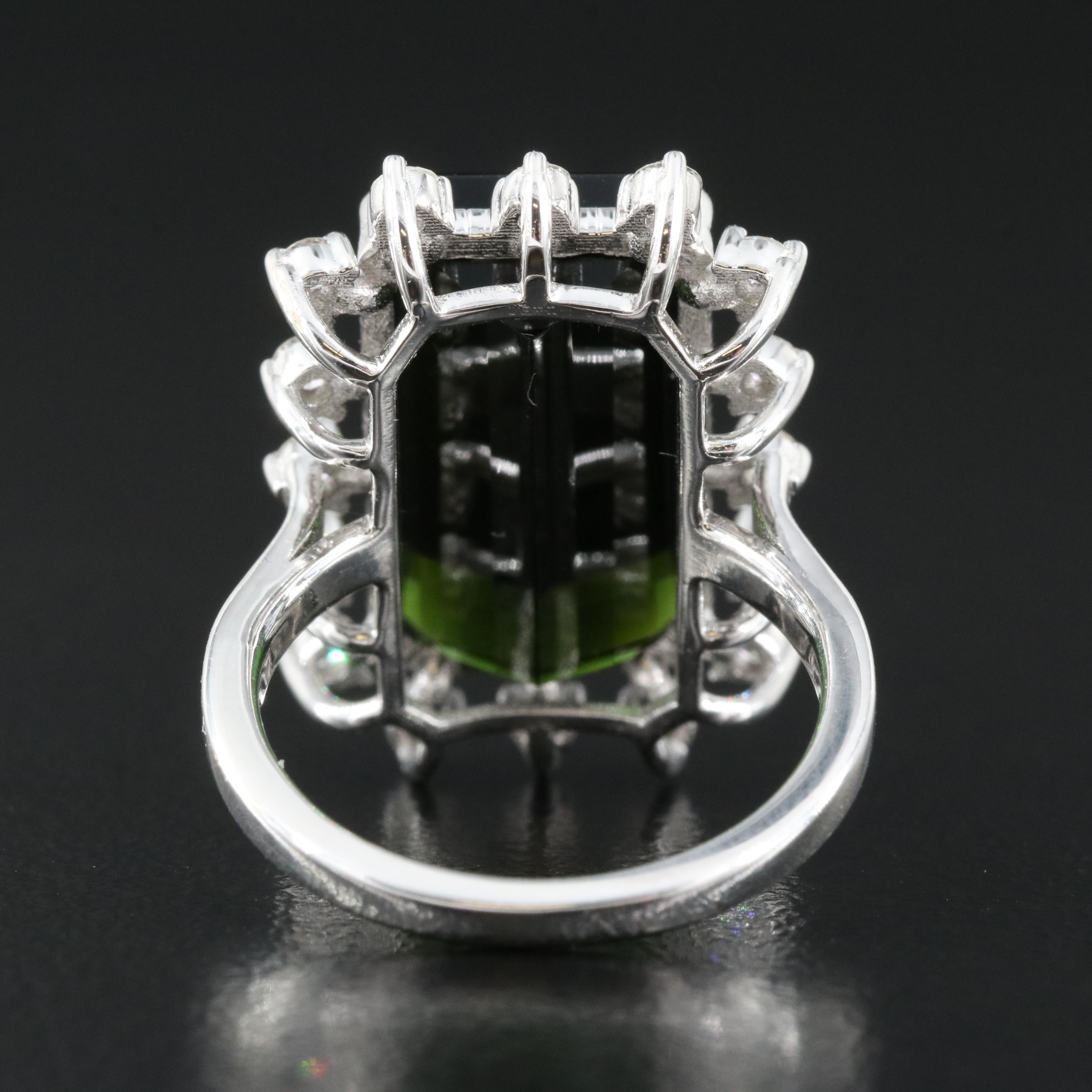 18K 8.94 CT Tourmaline and Diamond Ring
