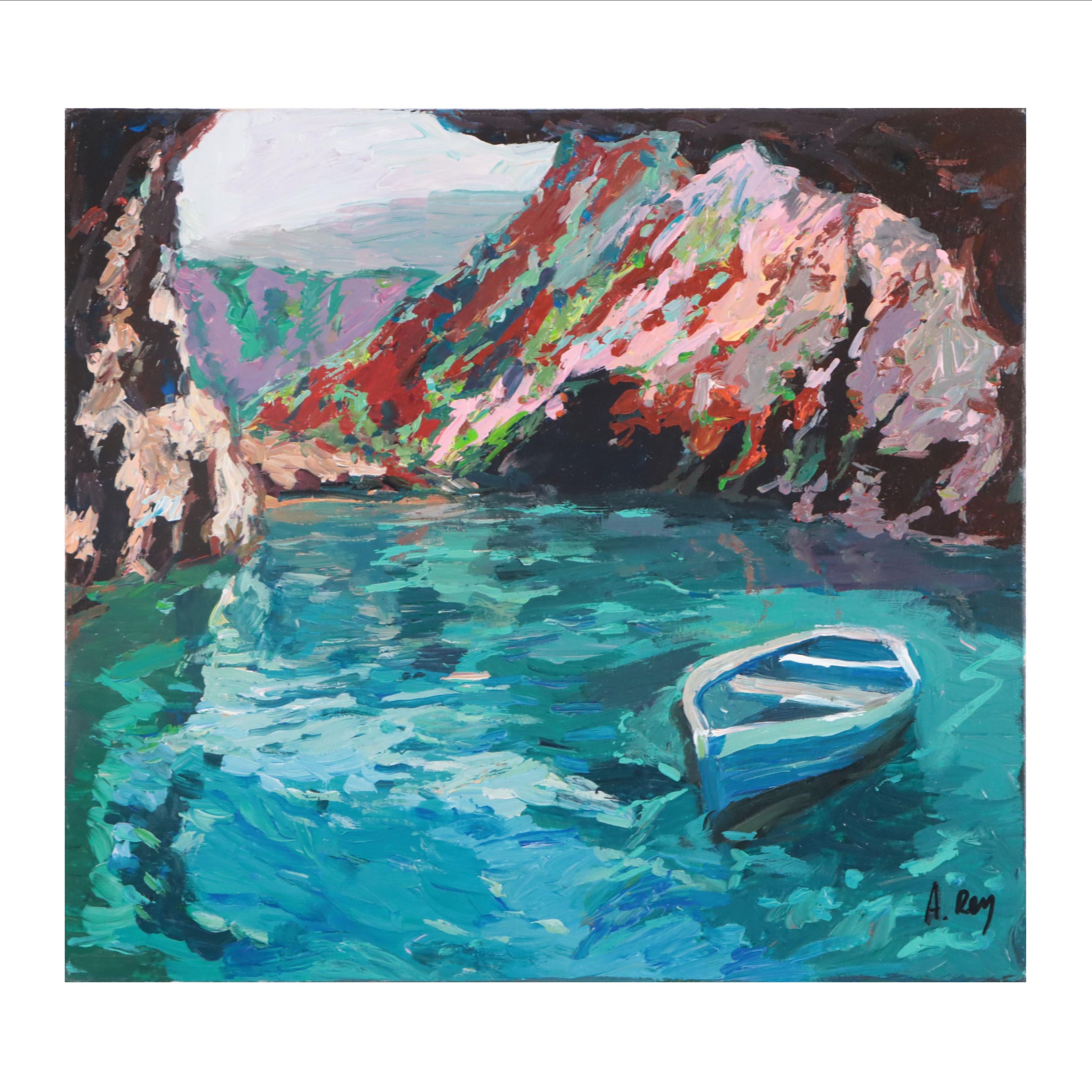 Agnes Rey Oil Painting "Sea Cave," 2022