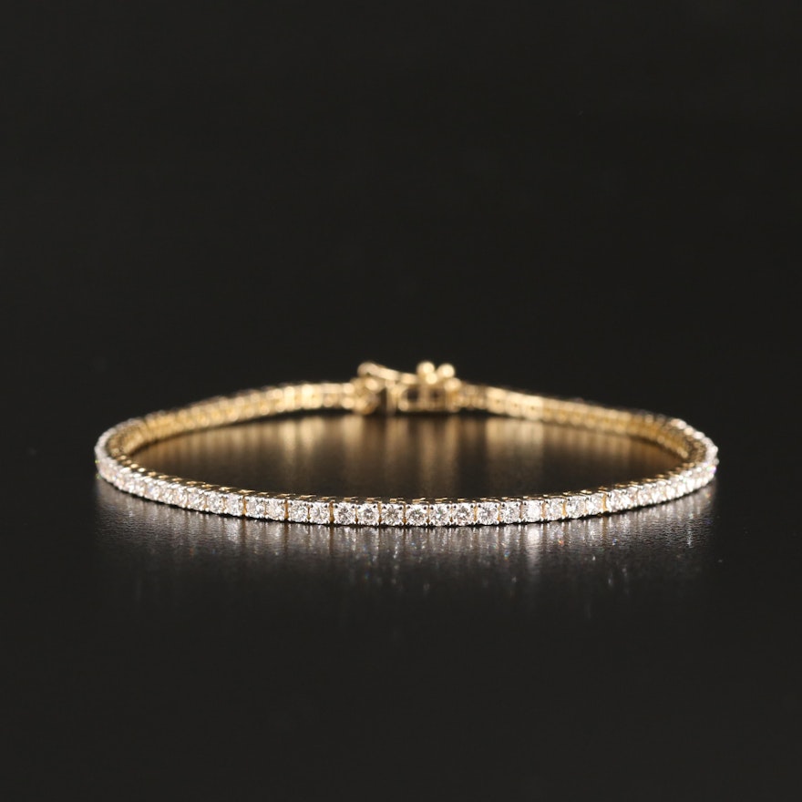 14K 3.00 CTW Lab Grown Diamond Line Bracelet with IGI Report