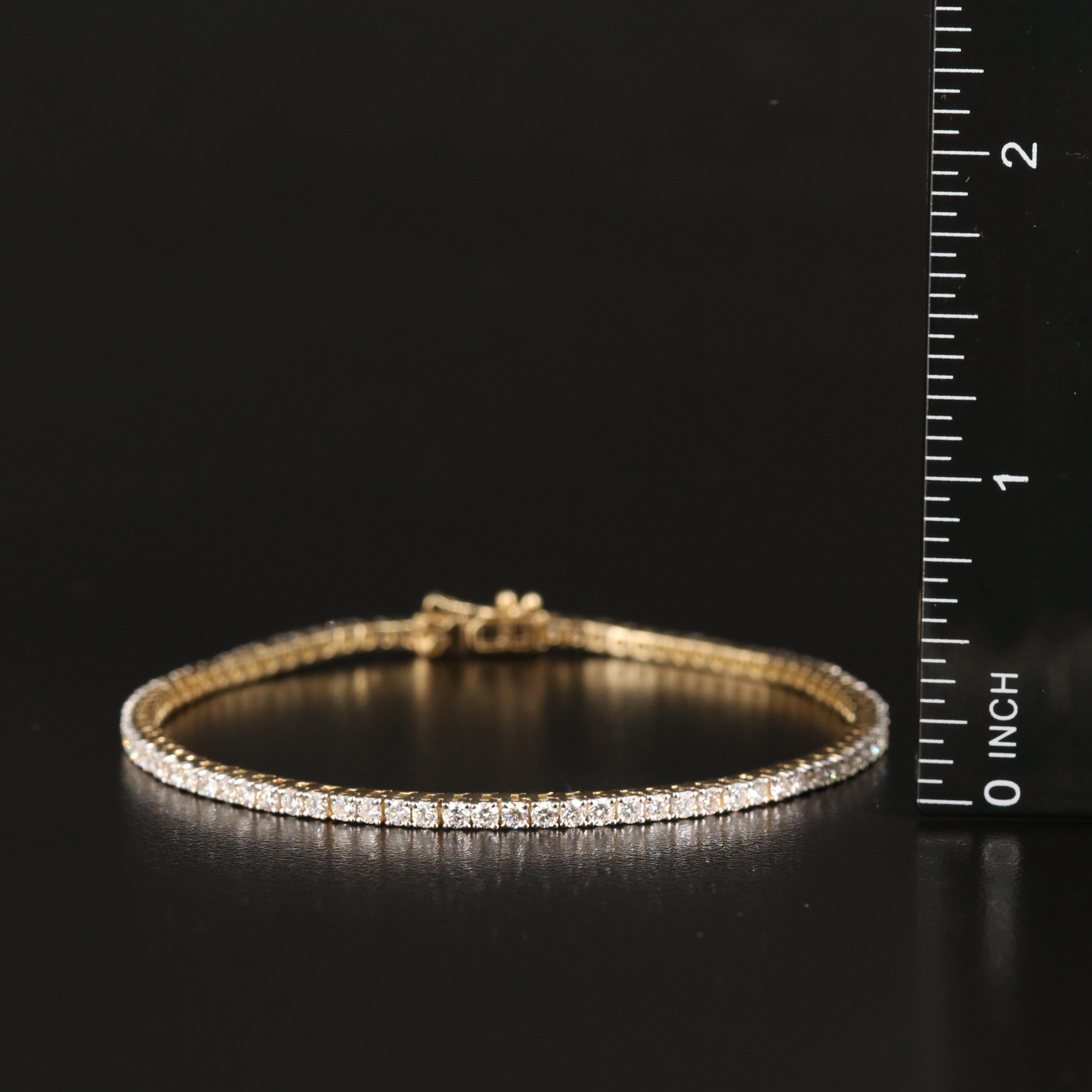 14K 3.00 CTW Lab Grown Diamond Line Bracelet with IGI Report