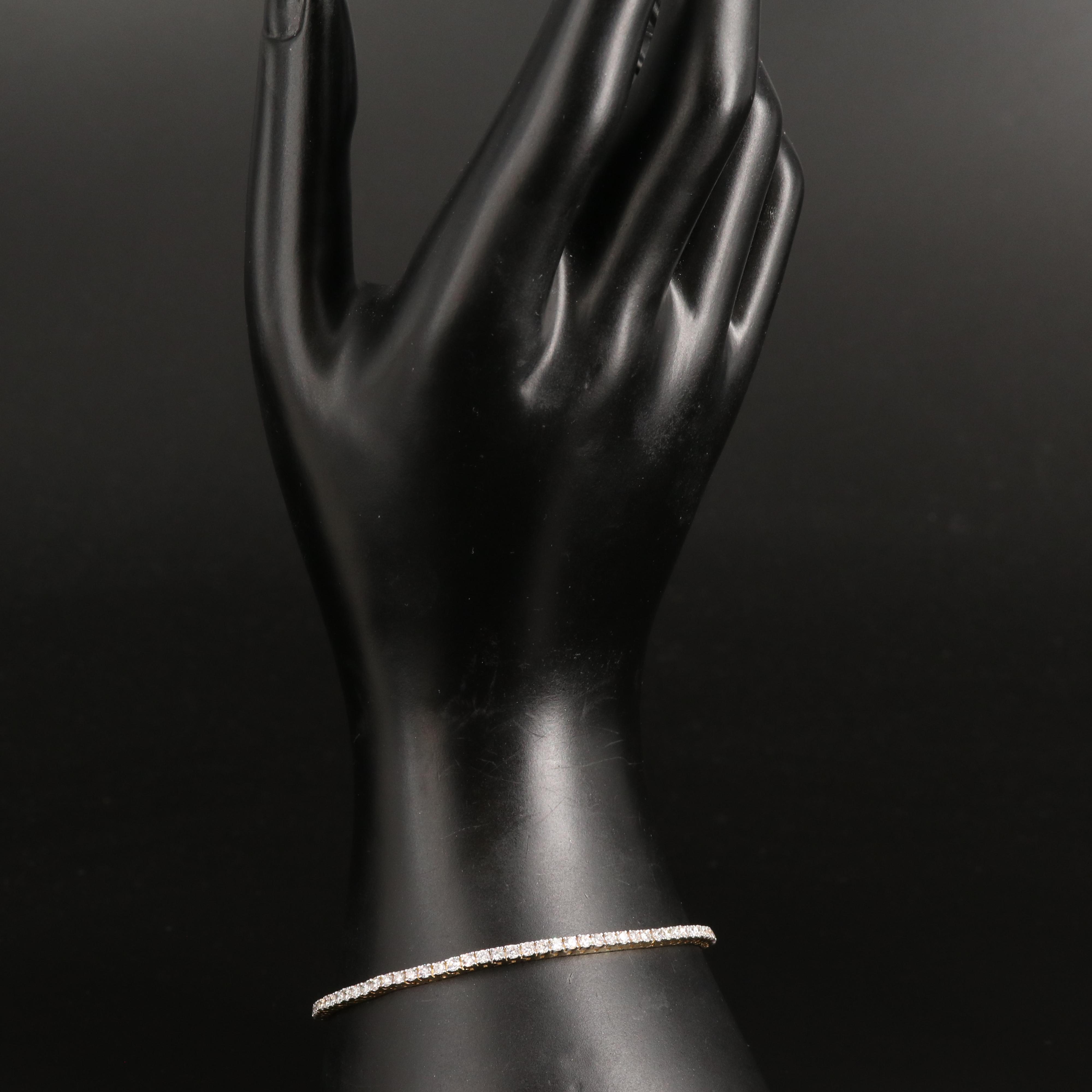 14K 3.00 CTW Lab Grown Diamond Line Bracelet with IGI Report