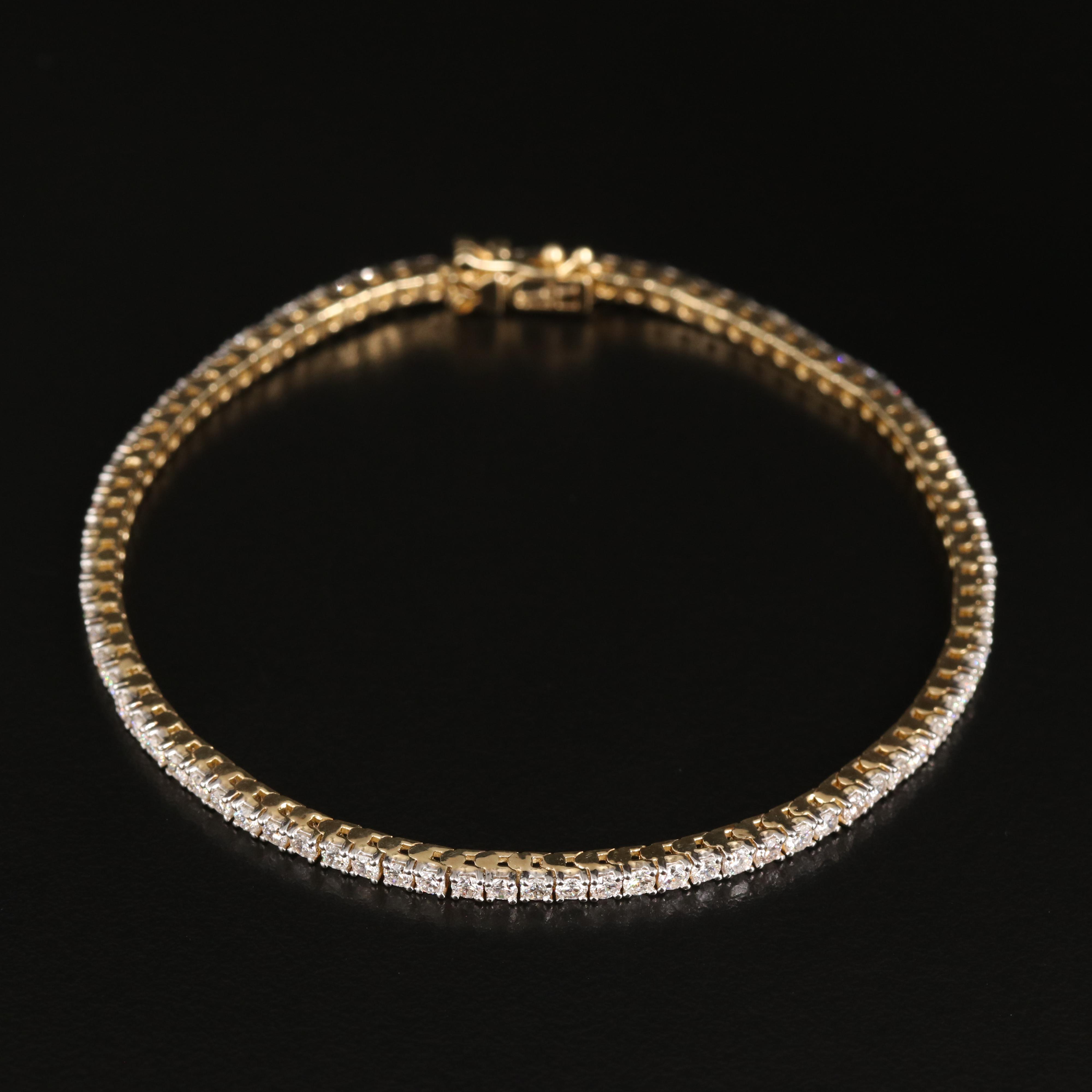14K 3.00 CTW Lab Grown Diamond Line Bracelet with IGI Report