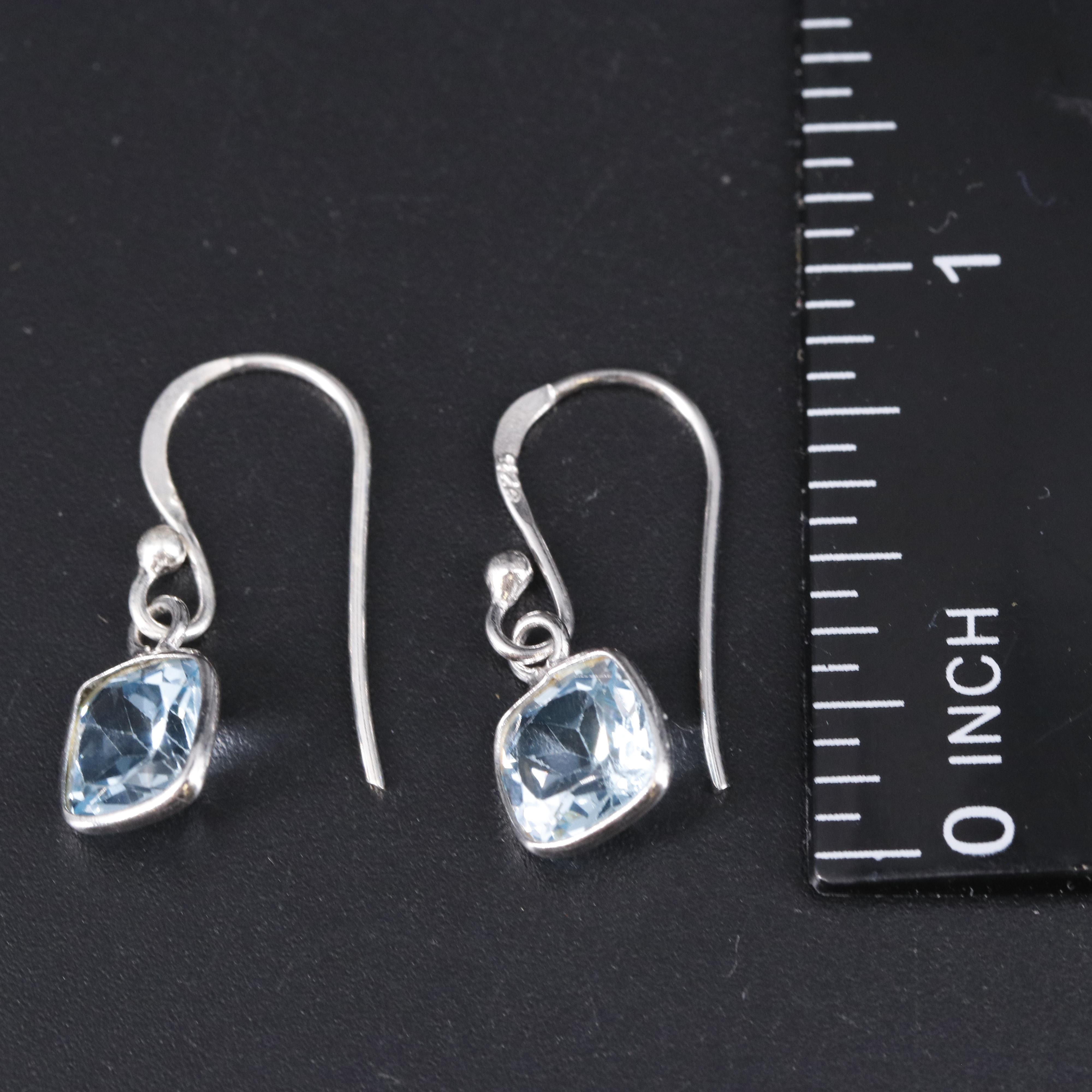 Sterling Silver Gemstone Drop Earrings