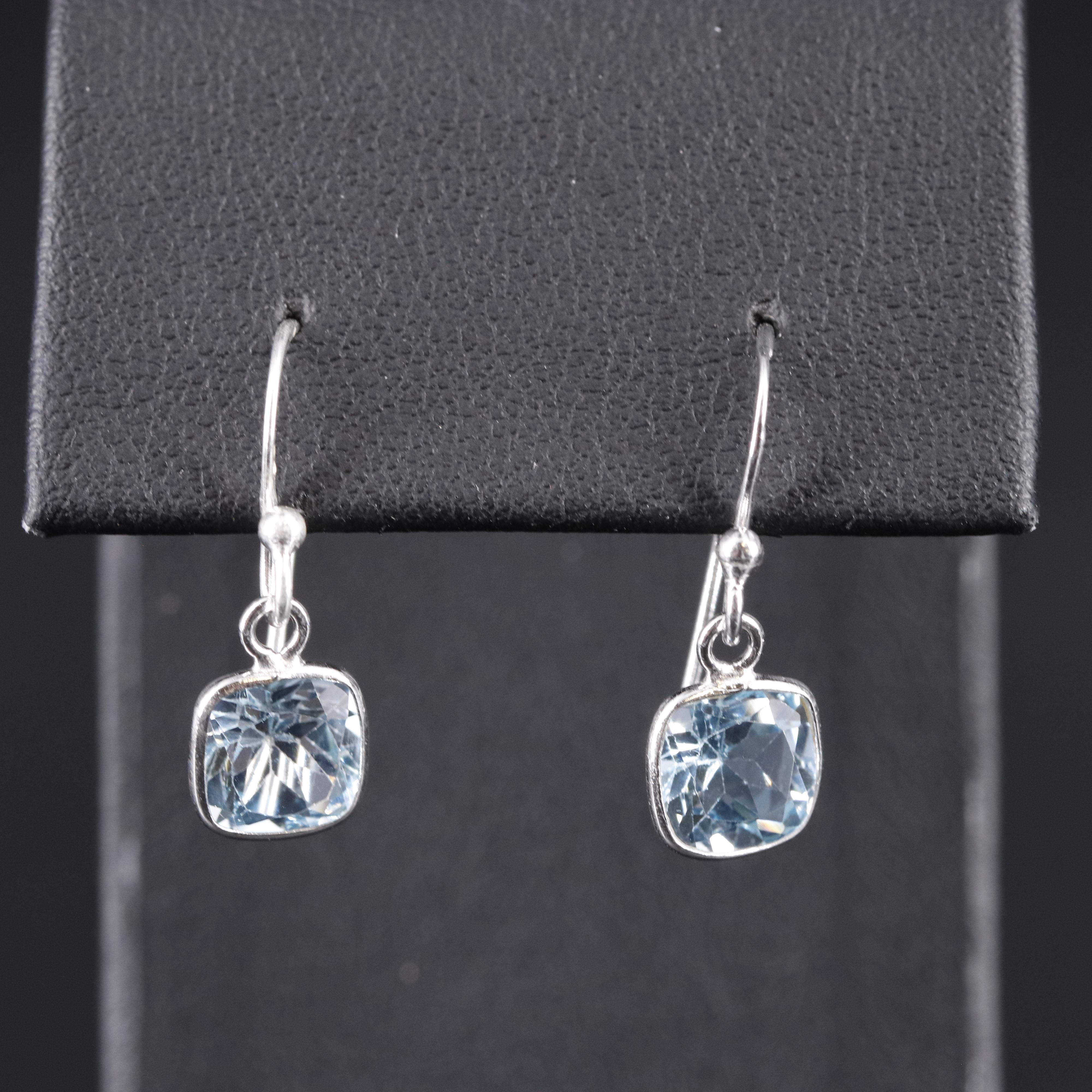 Sterling Silver Gemstone Drop Earrings