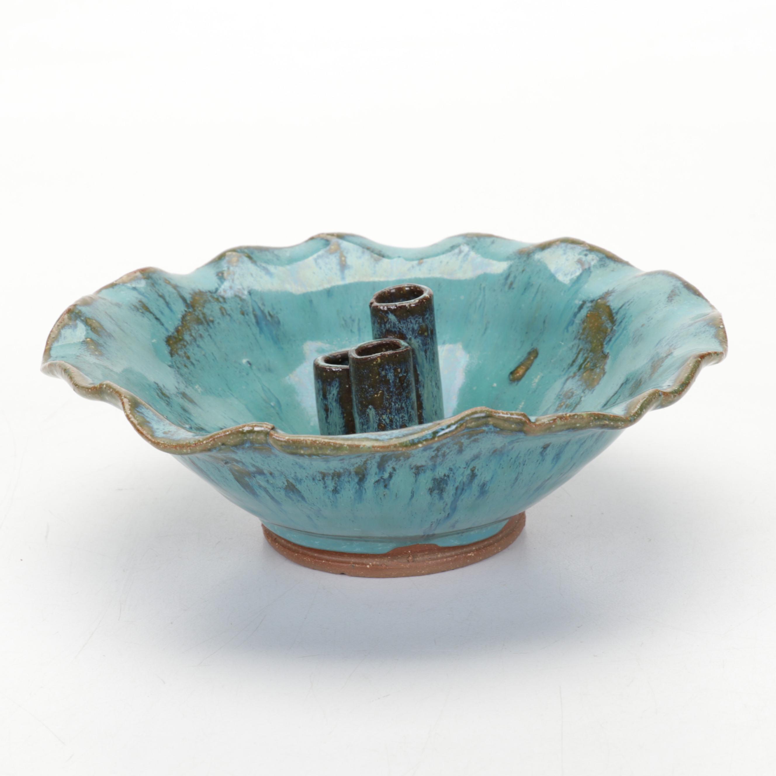 Michael Hamlin-Smith Ceramic Flower Brick, Bowl and Frog Door Knocker