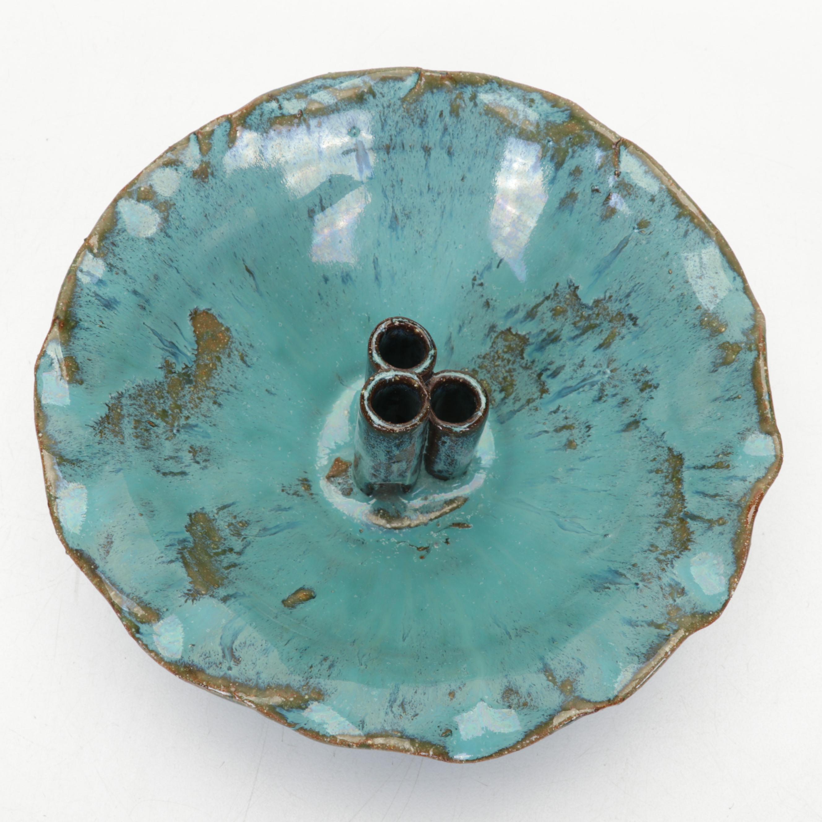 Michael Hamlin-Smith Ceramic Flower Brick, Bowl and Frog Door Knocker