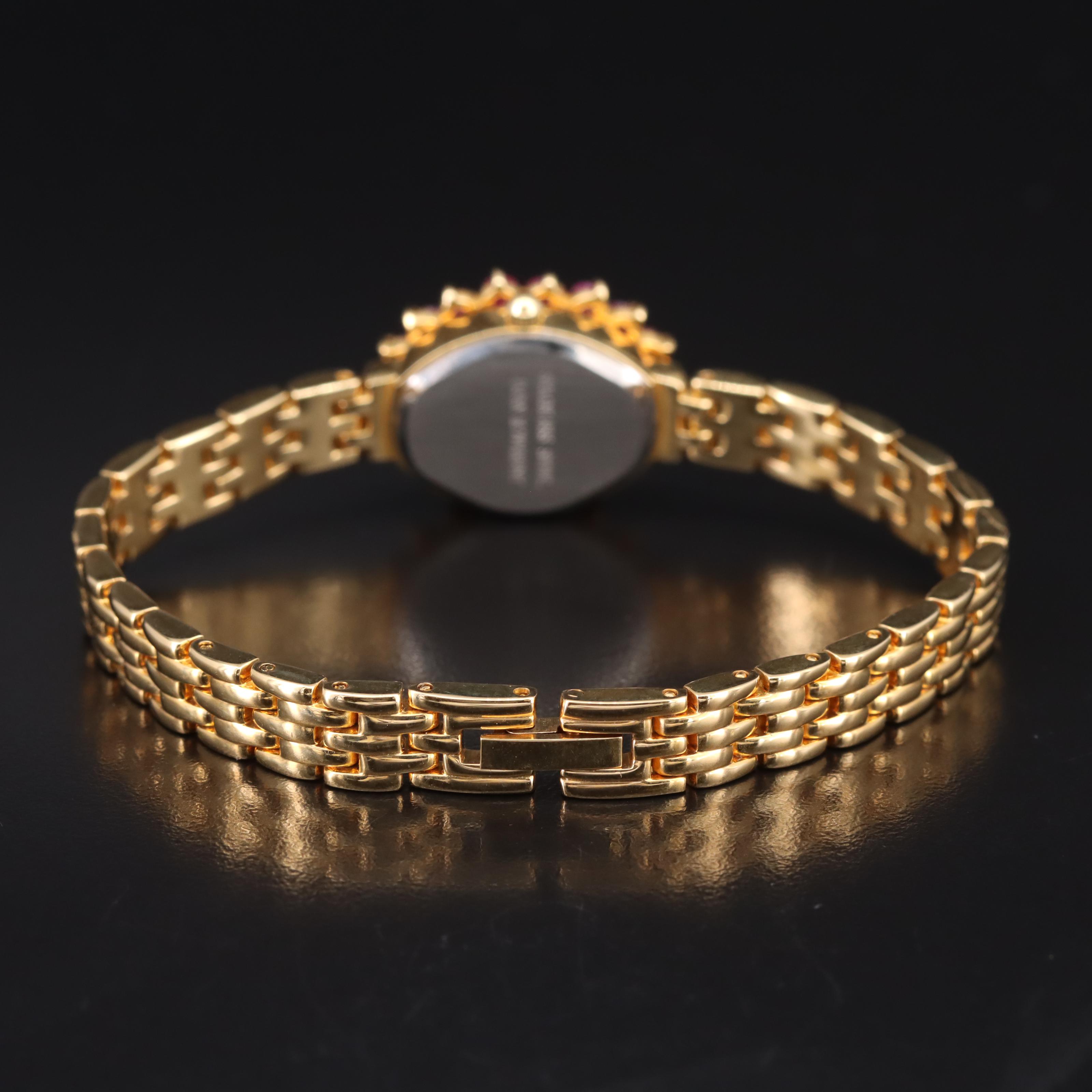 Gem Time Mother-of-Pearl Dial and Ruby Case Watch