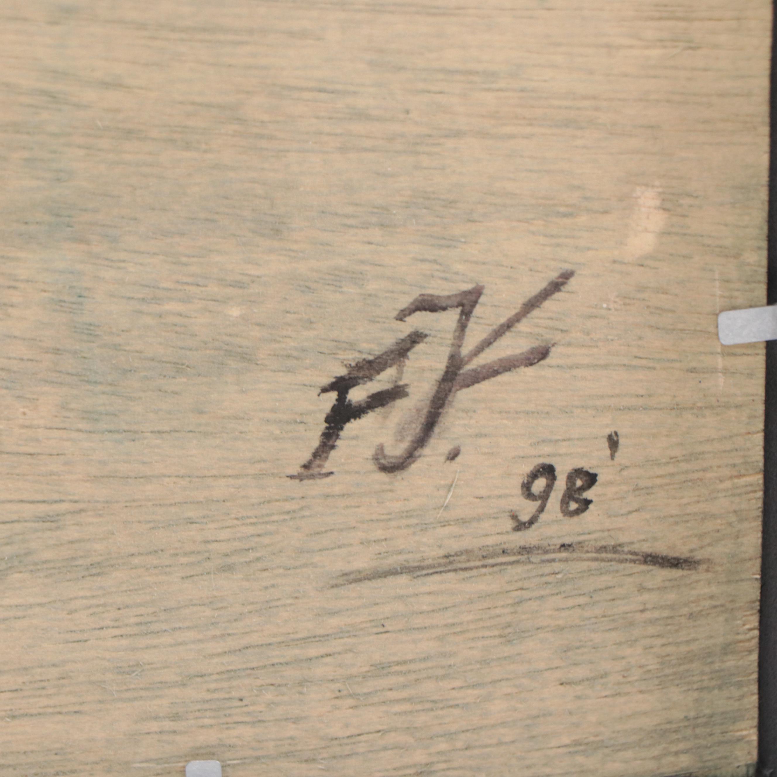 Oil Painting of Sailing Ship at Sunrise, 1998