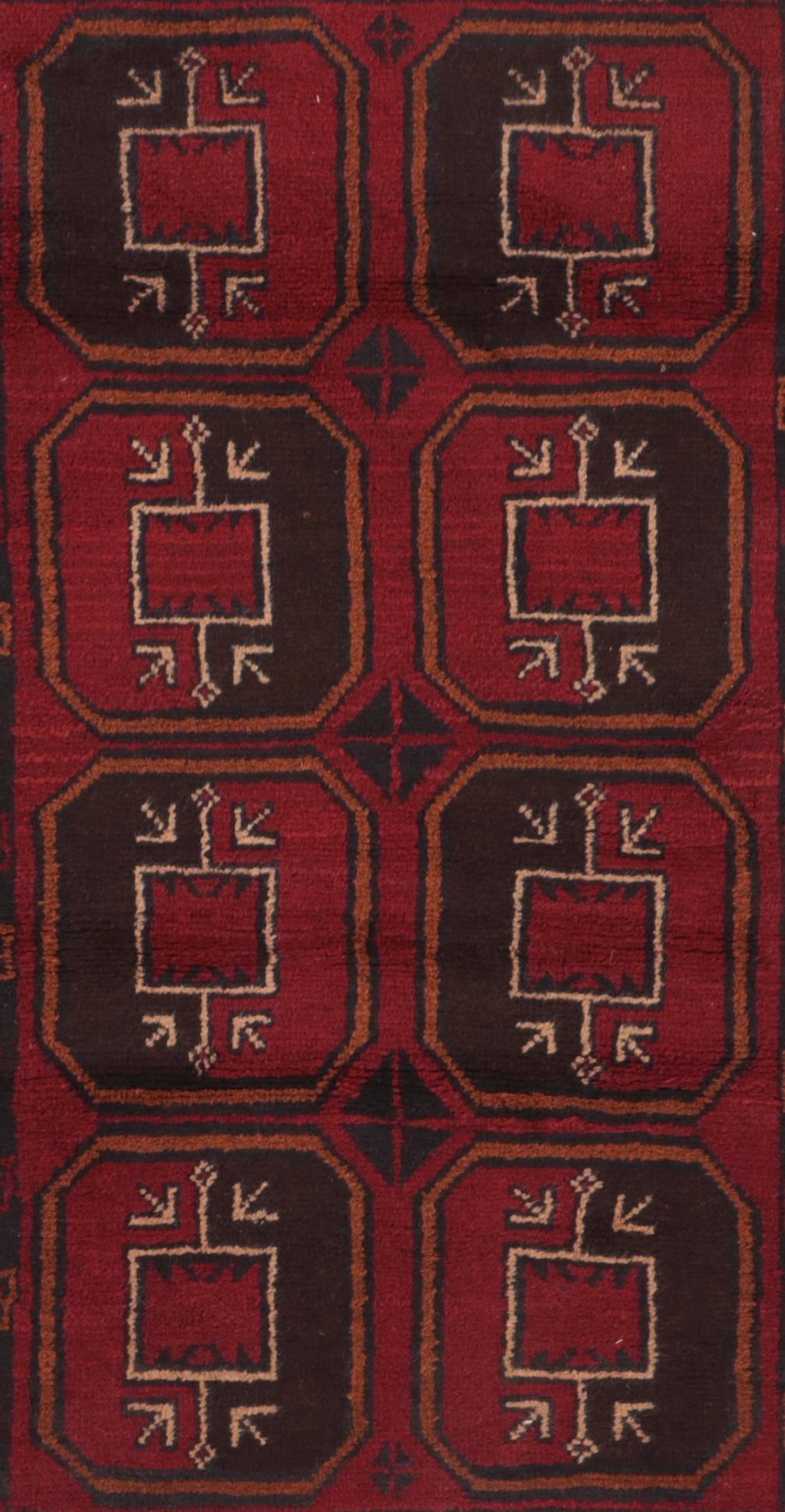 2'10 x 4'10 Hand-Knotted Afghan Baluch Accent Rug