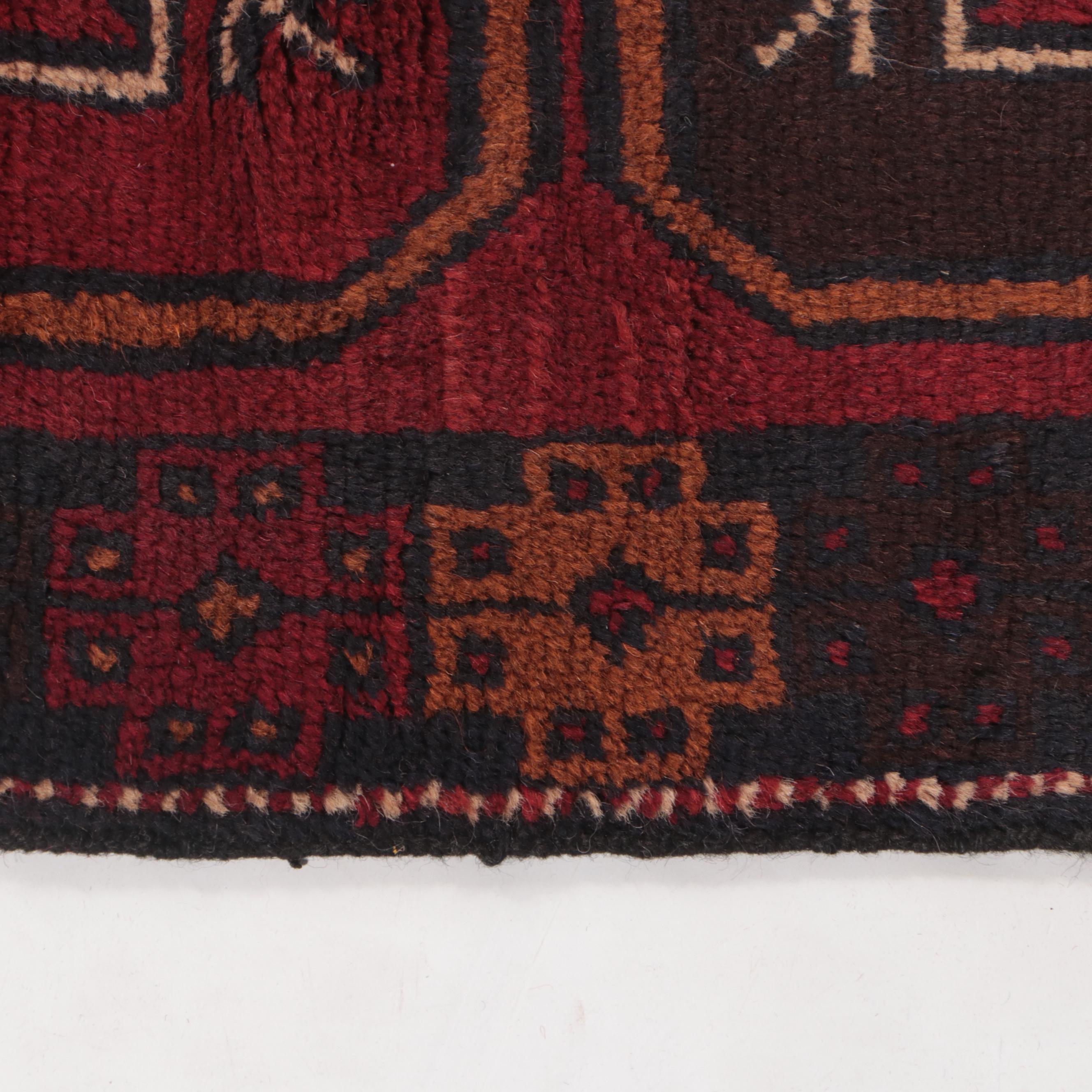 2'10 x 4'10 Hand-Knotted Afghan Baluch Accent Rug