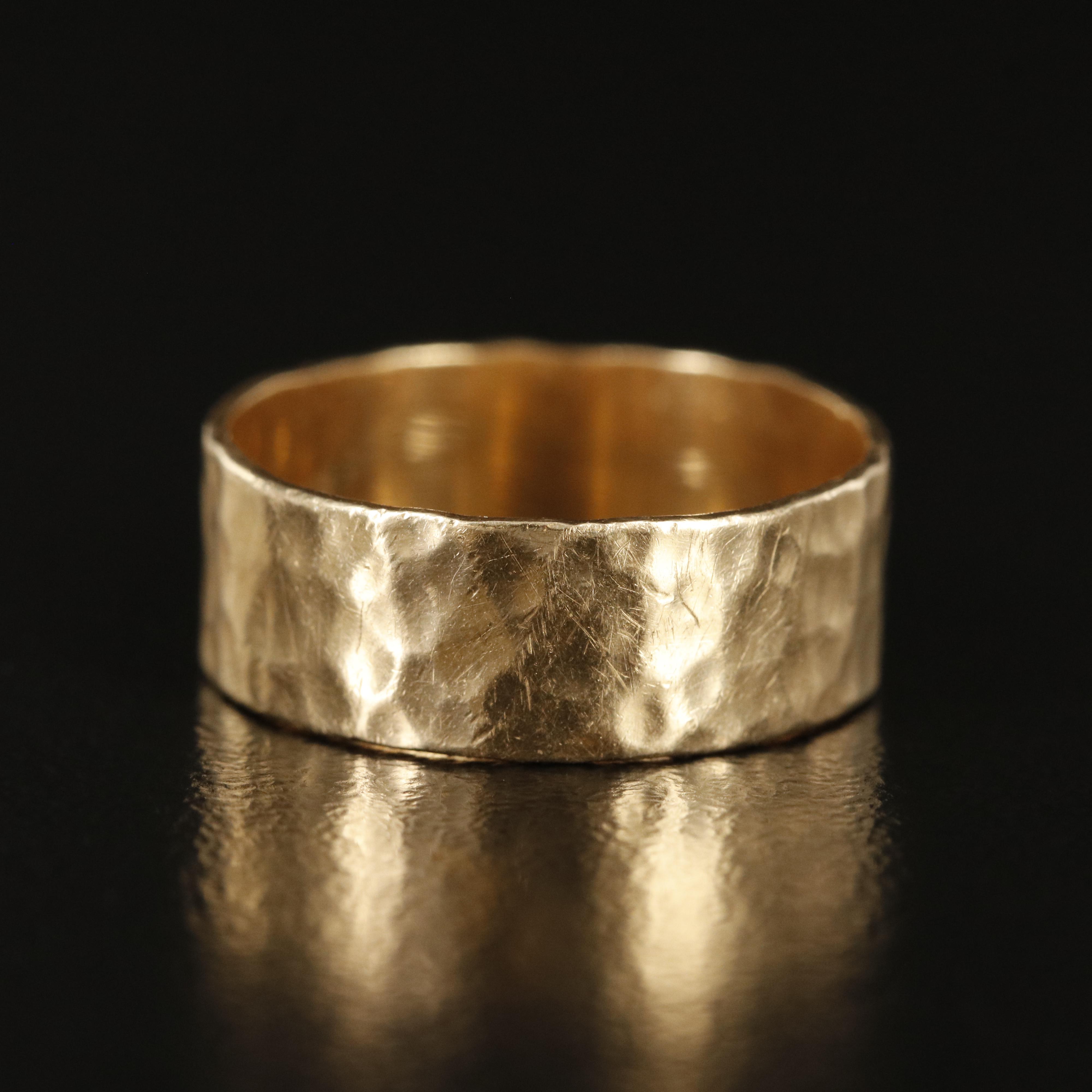 14K Hammered Band