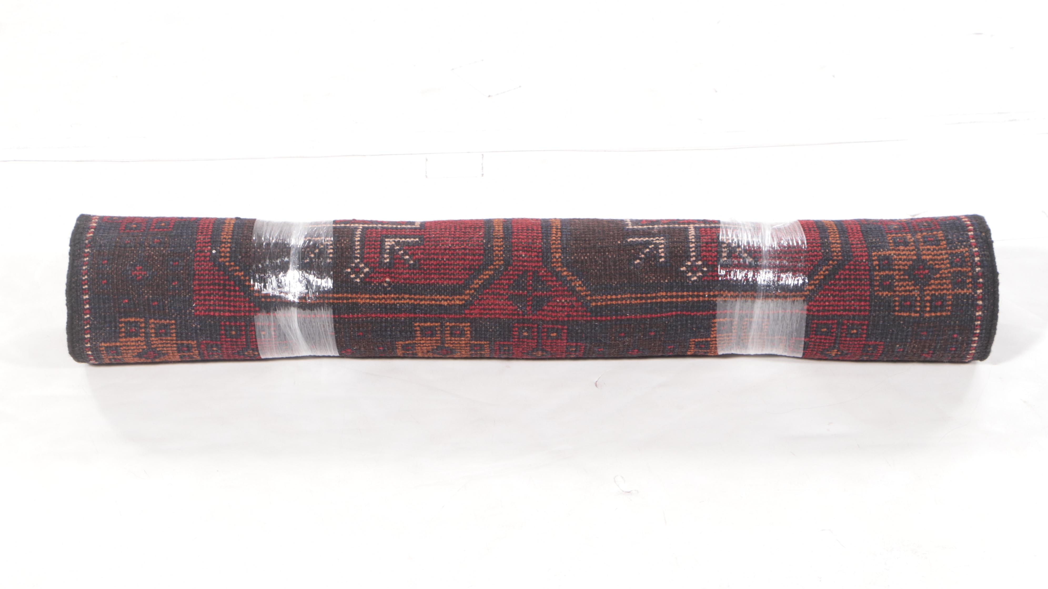 2'10 x 4'10 Hand-Knotted Afghan Baluch Accent Rug