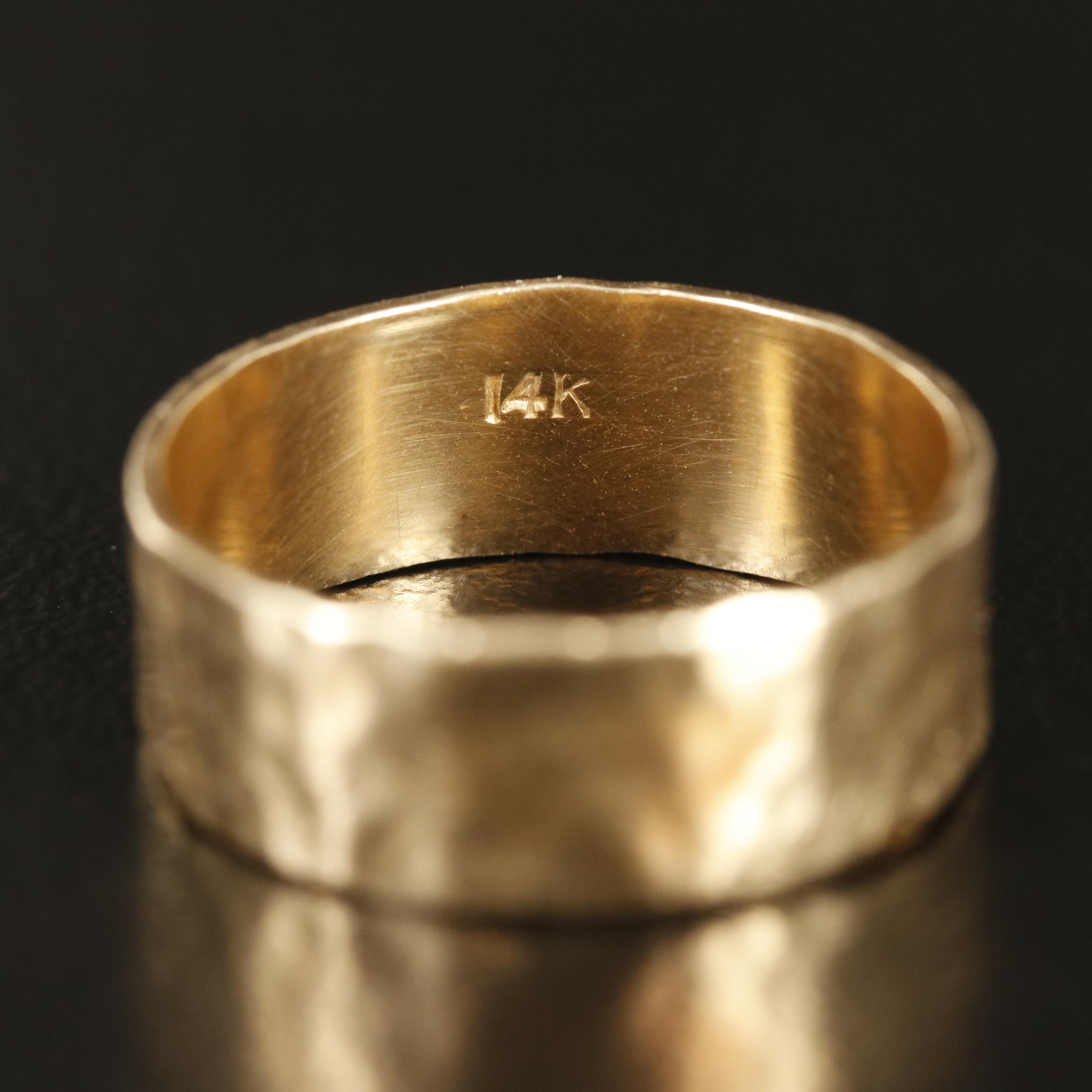 14K Hammered Band