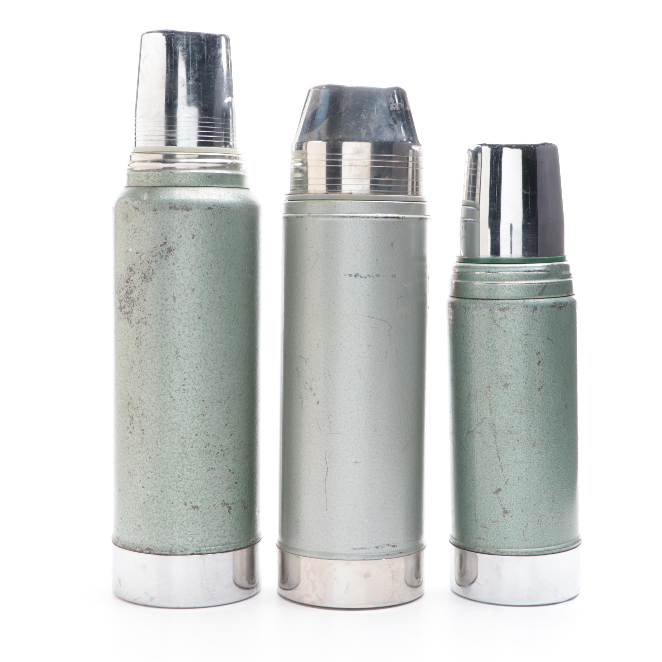 Uno-Vac and Stanley Stainless Steel Insulated Bottles, Mid to Late 20th Century