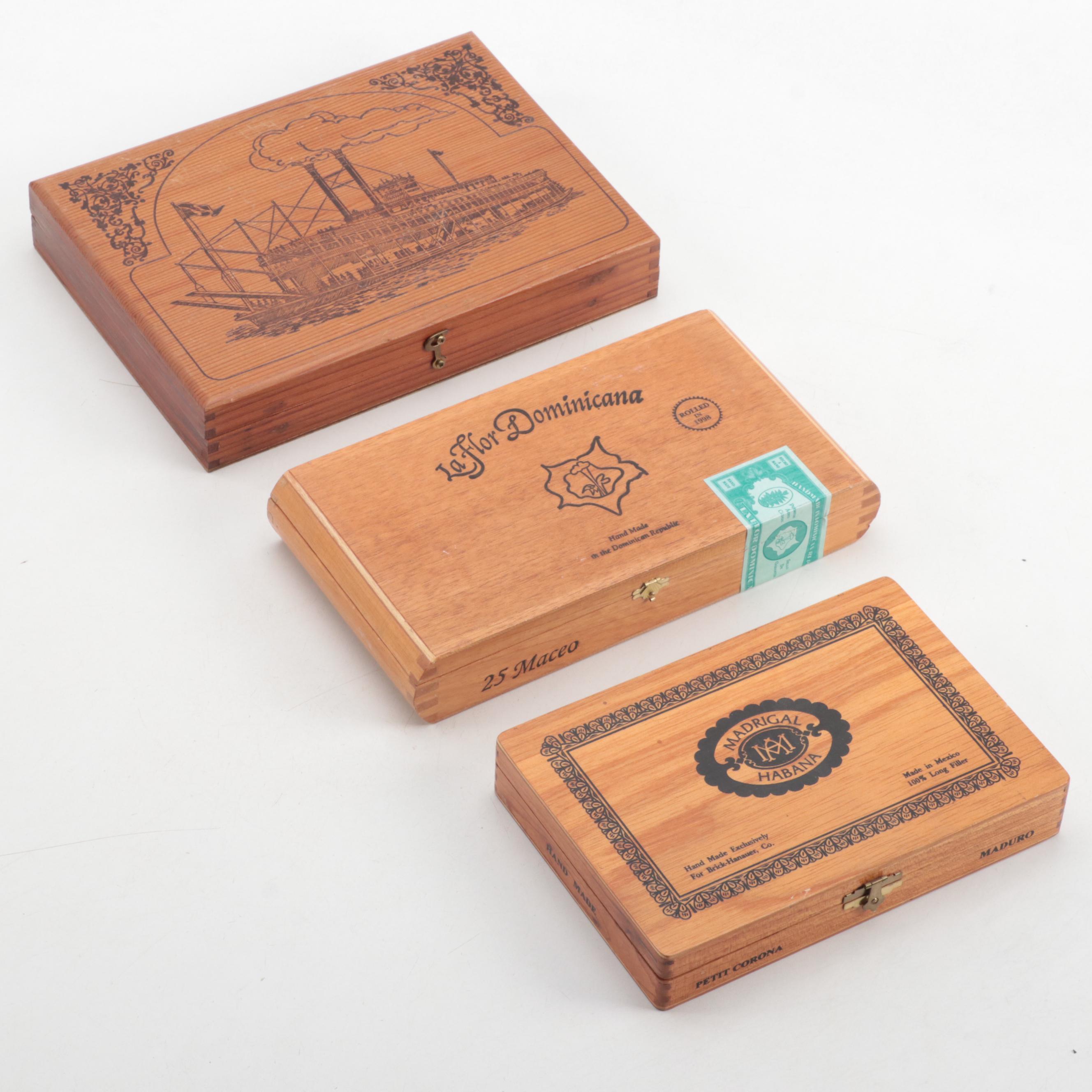 La Flor Dominicana and Madrigal Habana Cigar Boxes with Stationary Box