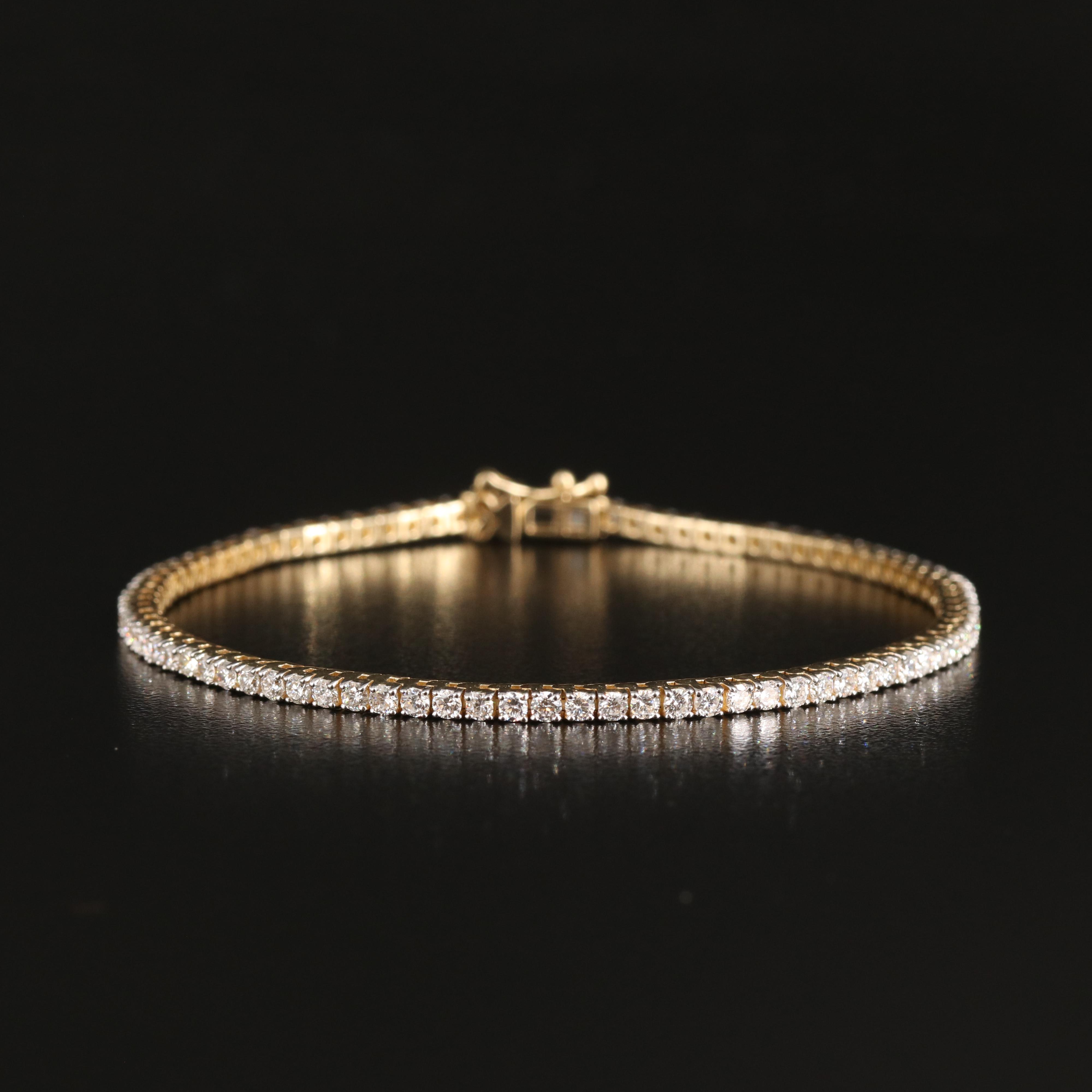 14K 3.00 CTW Lab Grown Diamond Line Bracelet with IGI Report