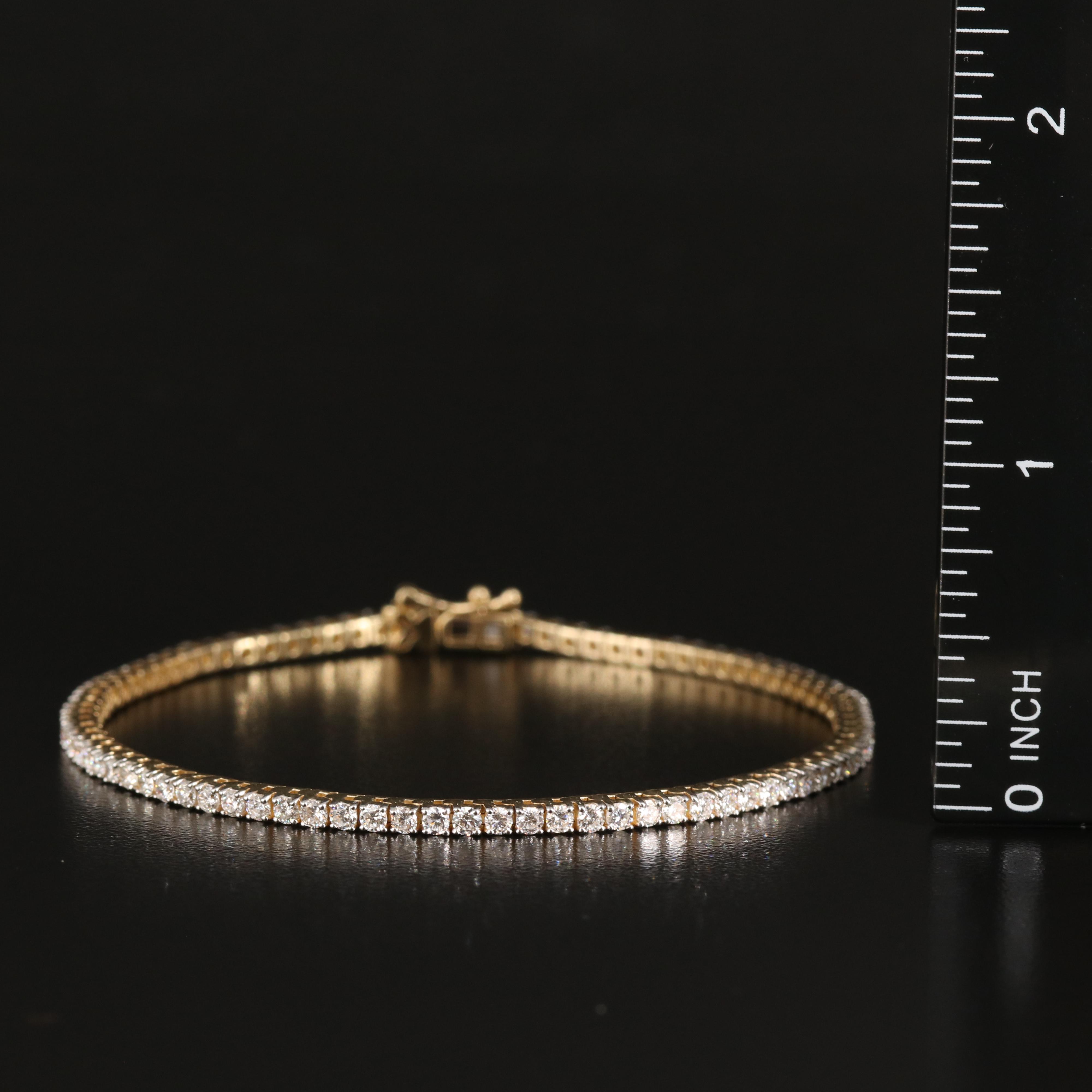 14K 3.00 CTW Lab Grown Diamond Line Bracelet with IGI Report