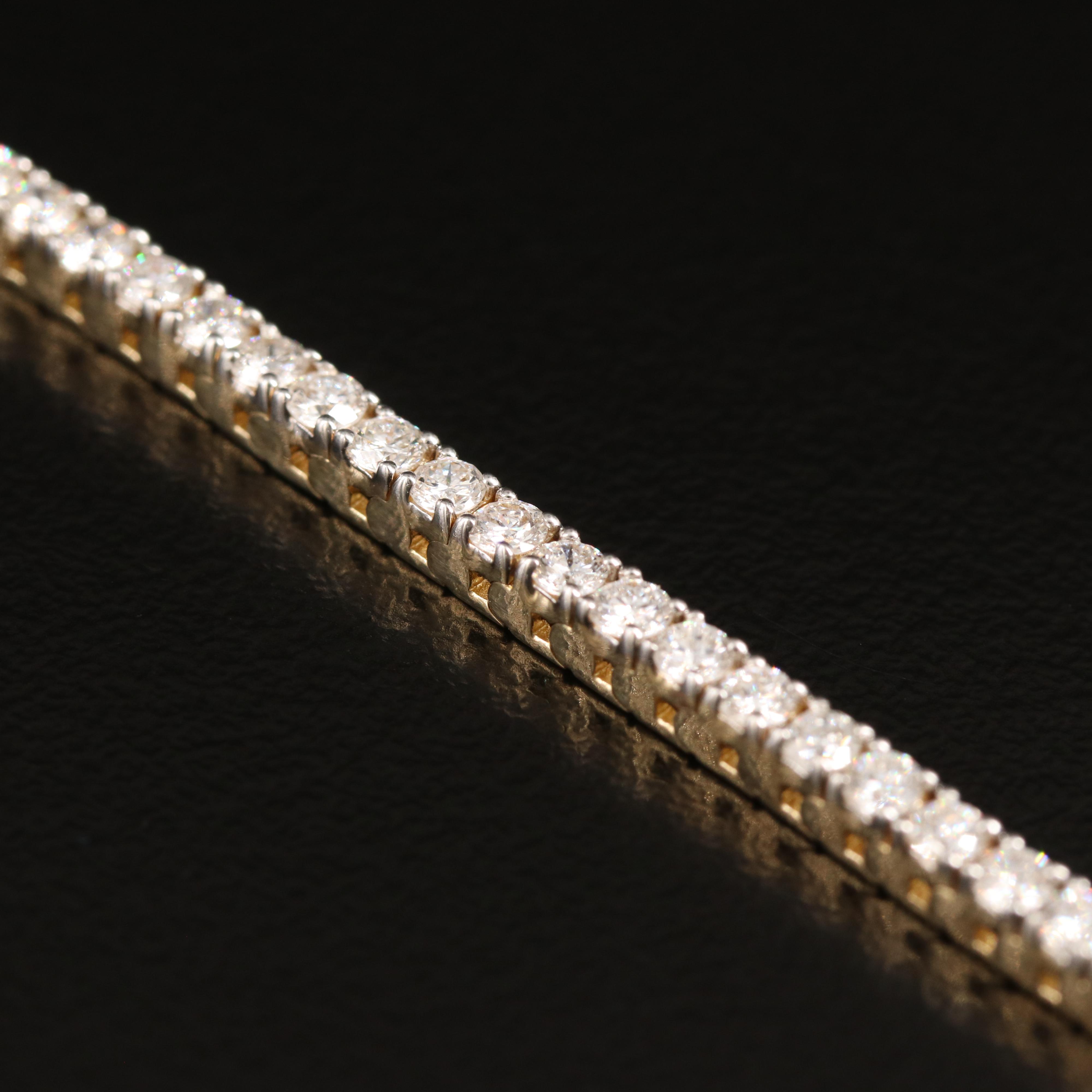 14K 3.00 CTW Lab Grown Diamond Line Bracelet with IGI Report